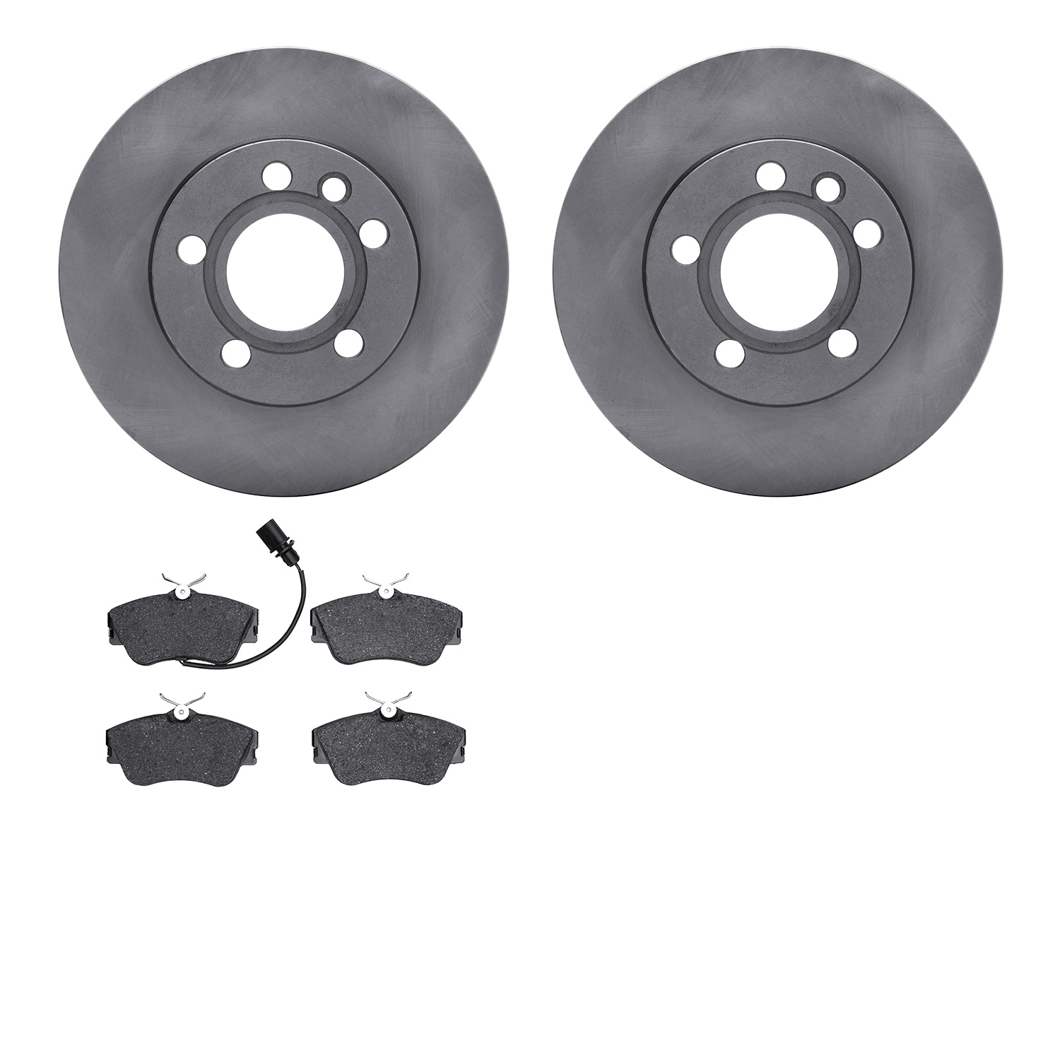 6502-74383 Brake Rotors w/5000 Advanced Brake Pads Kit, 2000-2000 Audi/Volkswagen, Position: Front