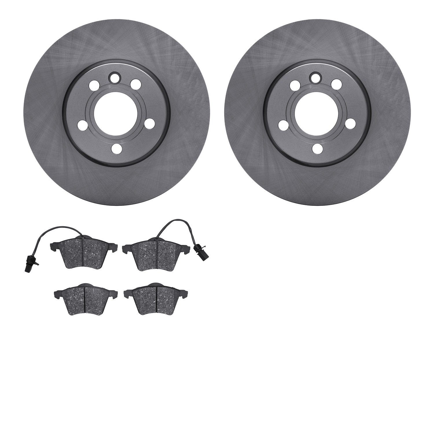 6502-74400 Brake Rotors w/5000 Advanced Brake Pads Kit, 2001-2003 Audi/Volkswagen, Position: Front