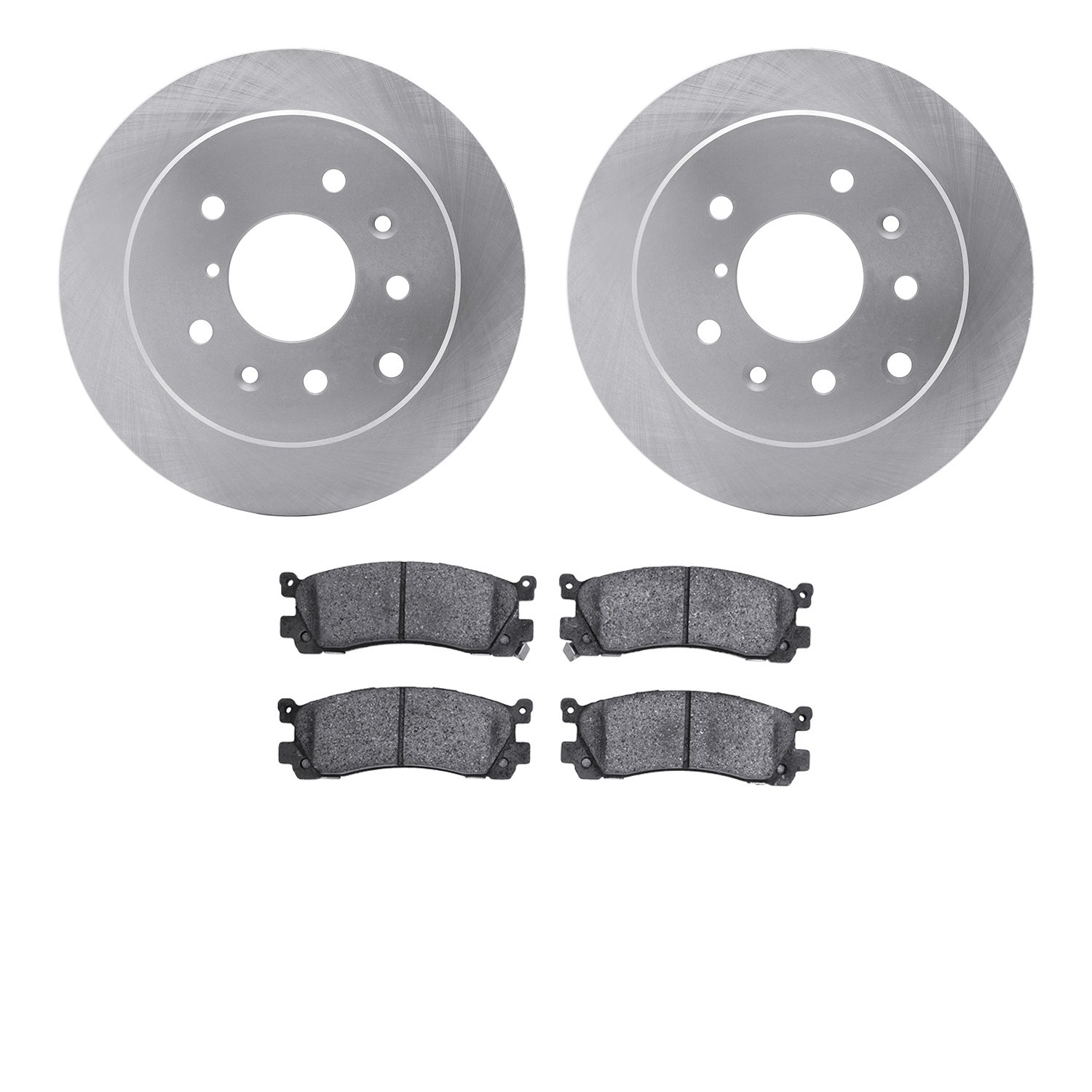 6502-80127 Brake Rotors w/5000 Advanced Brake Pads Kit, 1988-1989 Ford/Lincoln/Mercury/Mazda, Position: Rear