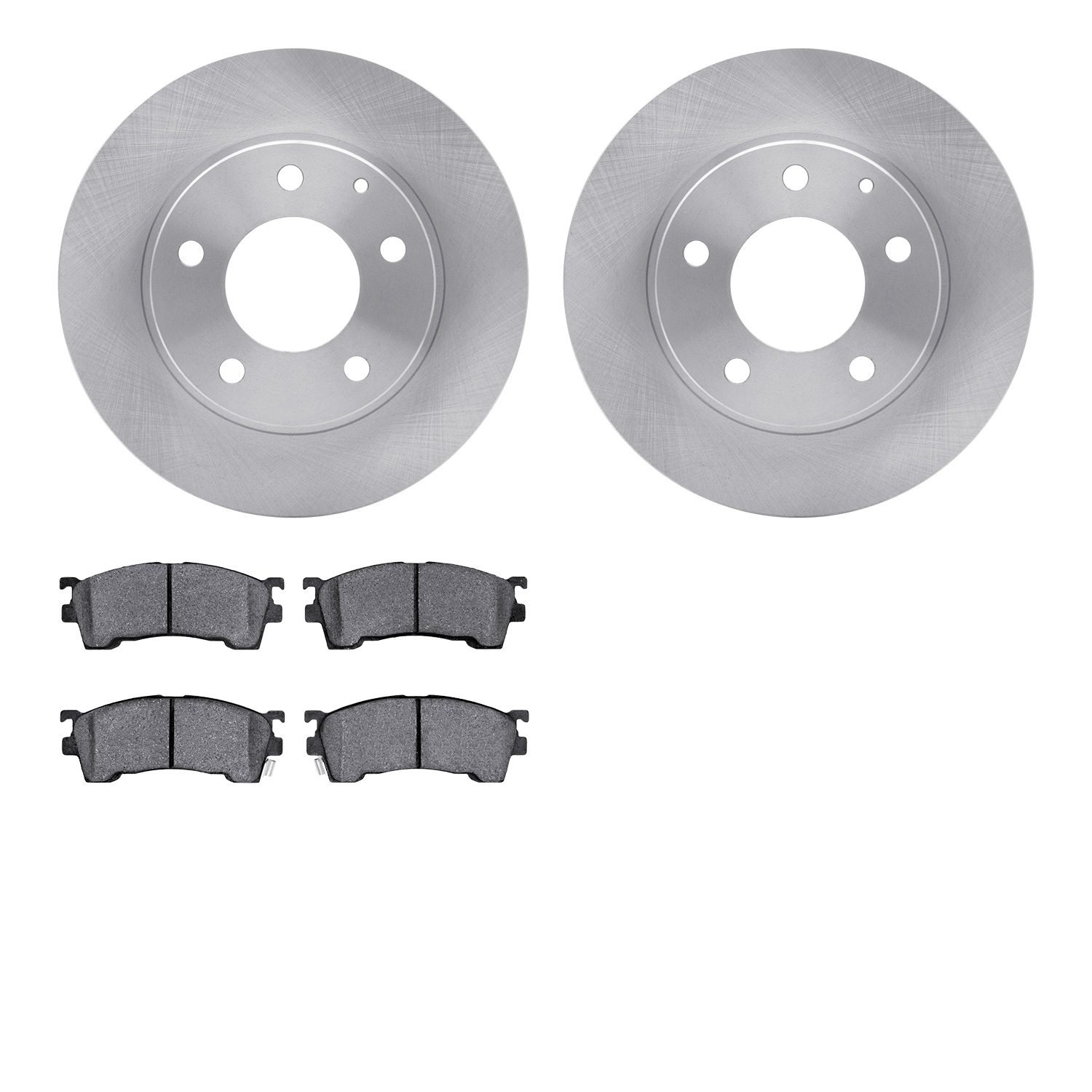 6502-80149 Brake Rotors w/5000 Advanced Brake Pads Kit, 1998-2003 Ford/Lincoln/Mercury/Mazda, Position: Front