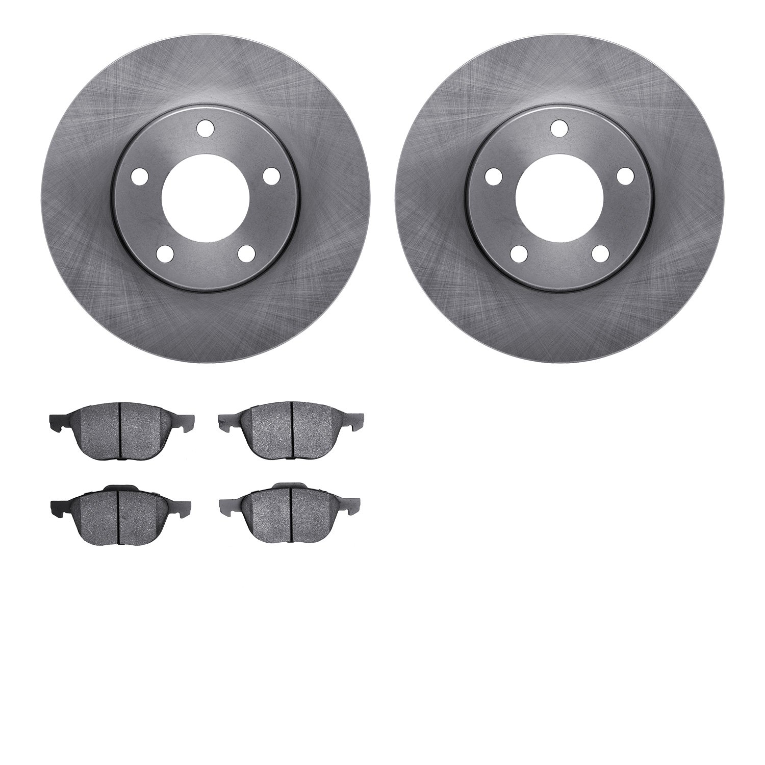 6502-80206 Brake Rotors w/5000 Advanced Brake Pads Kit, 2004-2013 Ford/Lincoln/Mercury/Mazda, Position: Front