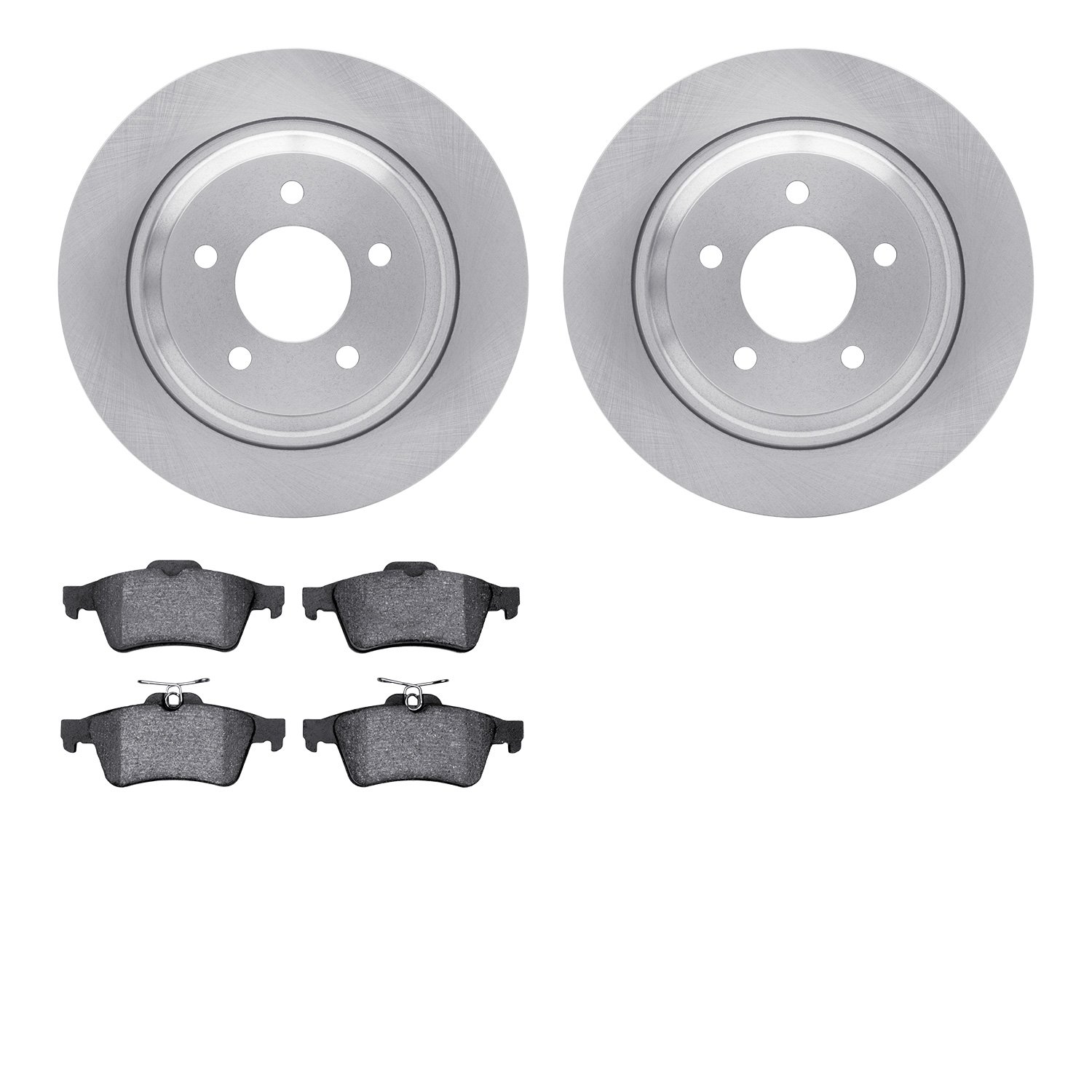 6502-80292 Brake Rotors w/5000 Advanced Brake Pads Kit, 2006-2015 Ford/Lincoln/Mercury/Mazda, Position: Rear