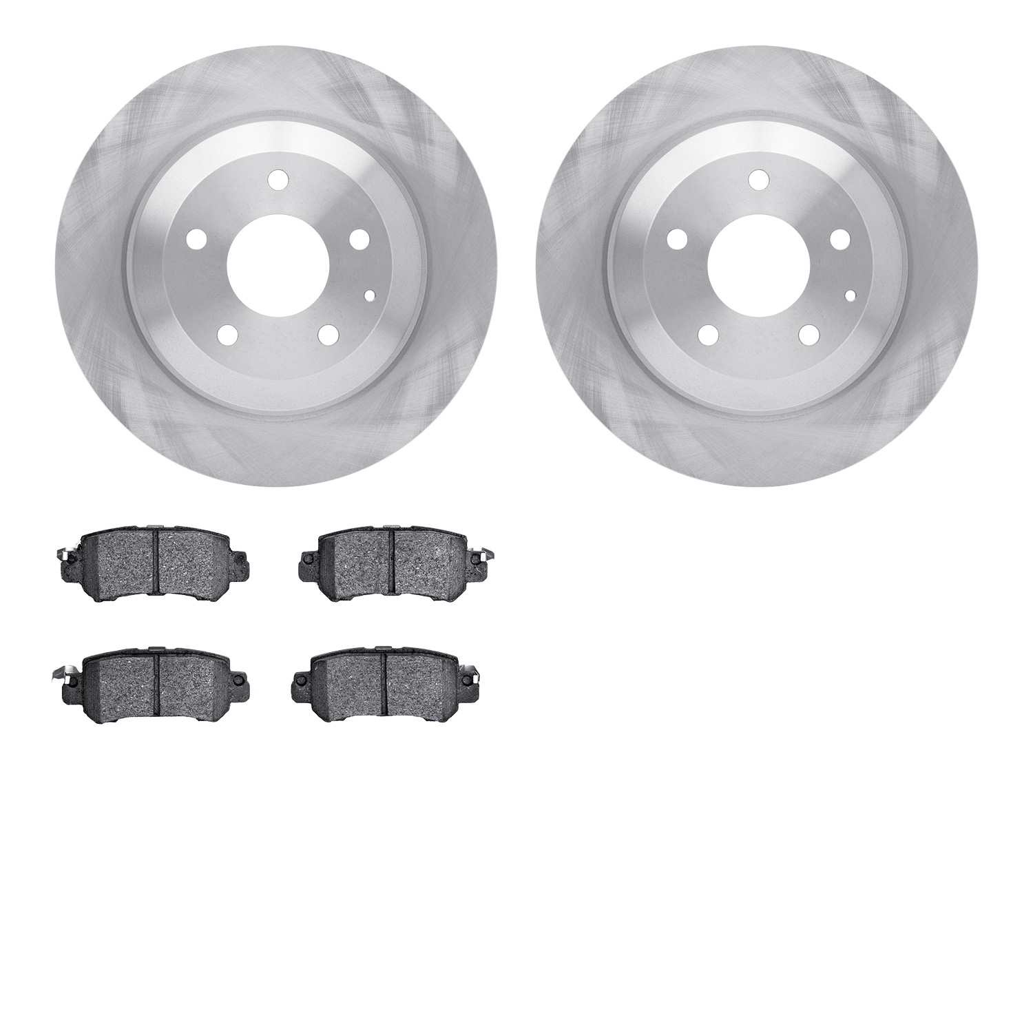 6502-80325 Brake Rotors w/5000 Advanced Brake Pads Kit, 2013-2015 Ford/Lincoln/Mercury/Mazda, Position: Rear