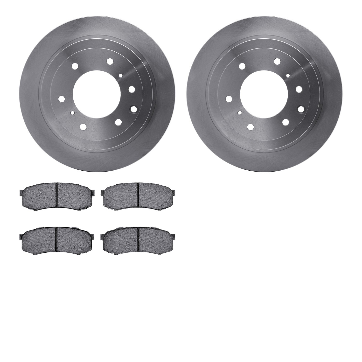 6502-92043 Brake Rotors w/5000 Advanced Brake Pads Kit, 2008-2014 Mitsubishi, Position: Rear