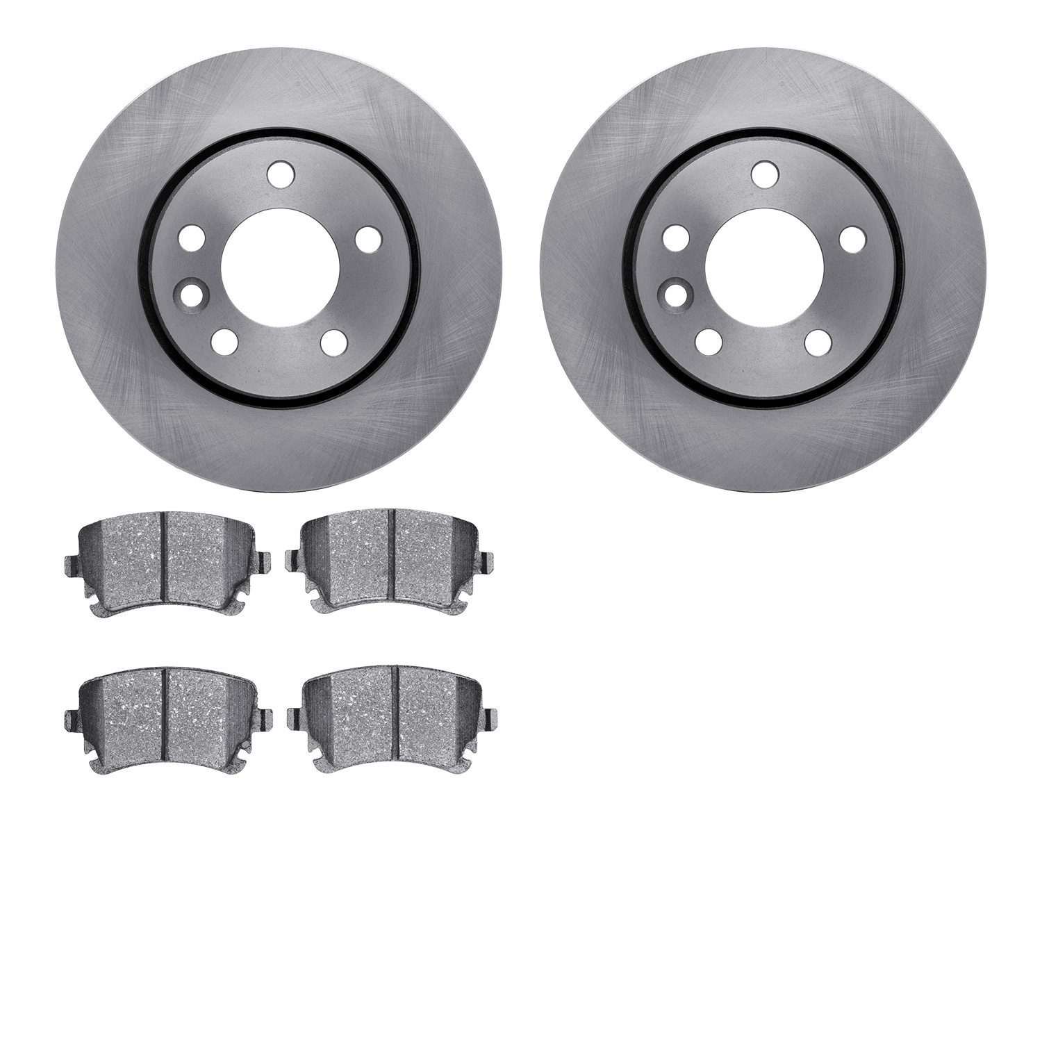6502-92046 Brake Rotors w/5000 Advanced Brake Pads Kit, 2010-2015 Audi/Volkswagen, Position: Rear