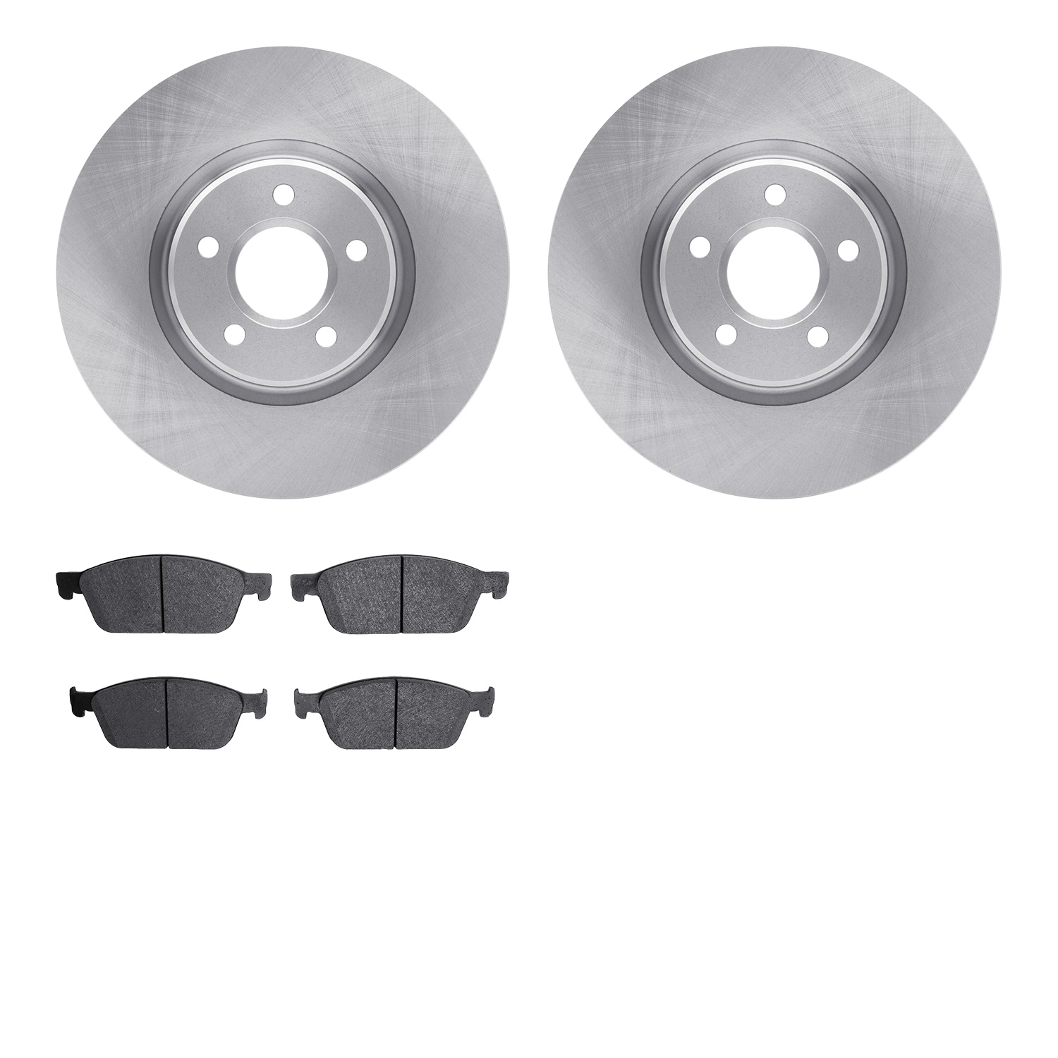 6502-99125 Brake Rotors w/5000 Advanced Brake Pads Kit, 2013-2019 Ford/Lincoln/Mercury/Mazda, Position: Front