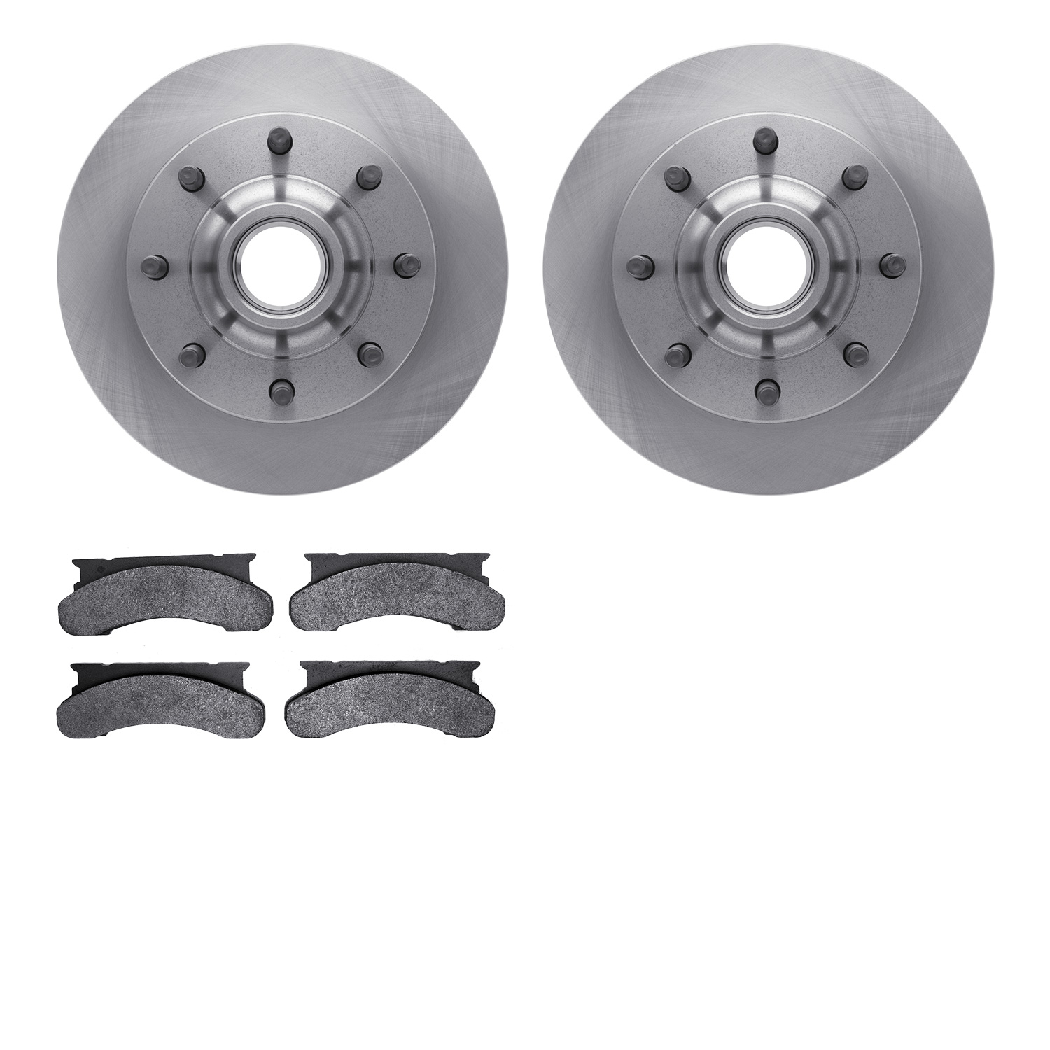 6502-99284 Brake Rotors w/5000 Advanced Brake Pads Kit, 1986-1994 Ford/Lincoln/Mercury/Mazda, Position: Front