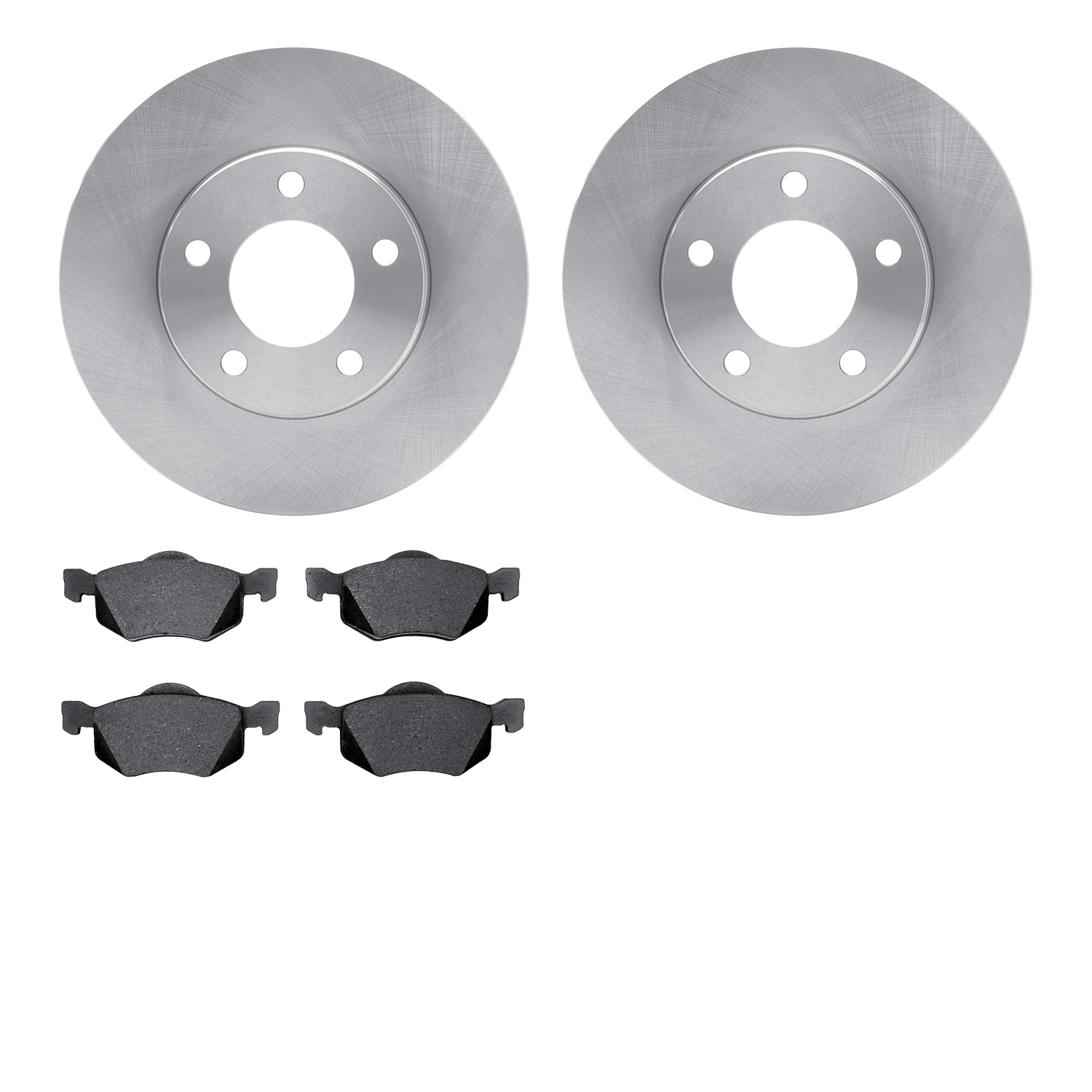 6502-99487 Brake Rotors w/5000 Advanced Brake Pads Kit, 2005-2007 Ford/Lincoln/Mercury/Mazda, Position: Front