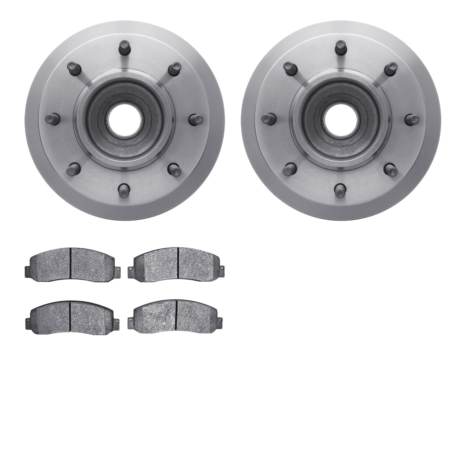 6502-99600 Brake Rotors w/5000 Advanced Brake Pads Kit, 2005-2007 Ford/Lincoln/Mercury/Mazda, Position: Front