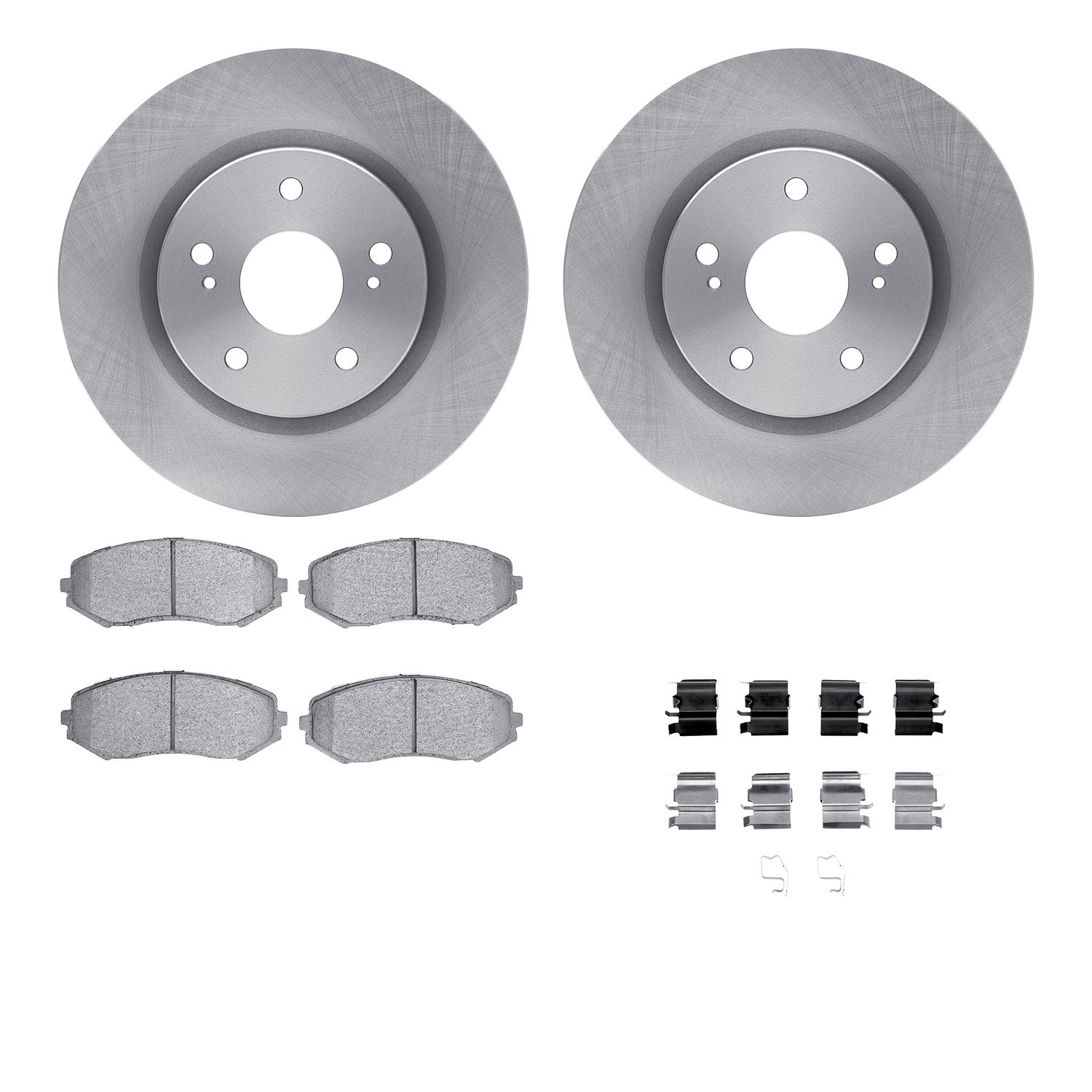 6512-01071 Brake Rotors w/5000 Advanced Brake Pads Kit with Hardware, 2006-2017 Suzuki, Position: Front