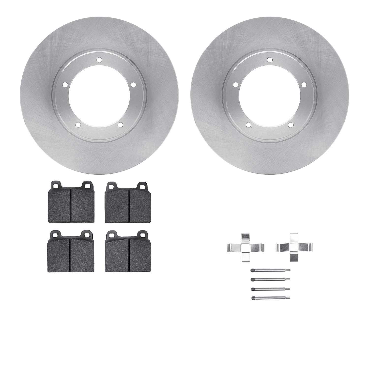 6512-02037 Brake Rotors w/5000 Advanced Brake Pads Kit with Hardware, 1978-1983 Porsche, Position: Front