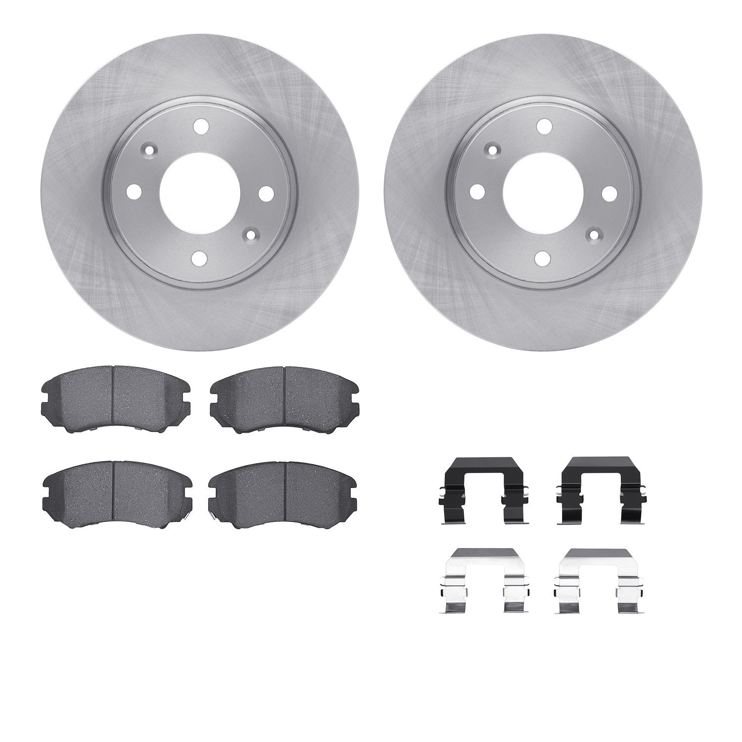 6512-03096 Brake Rotors w/5000 Advanced Brake Pads Kit with Hardware, 2002-2006 Kia/Hyundai/Genesis, Position: Front