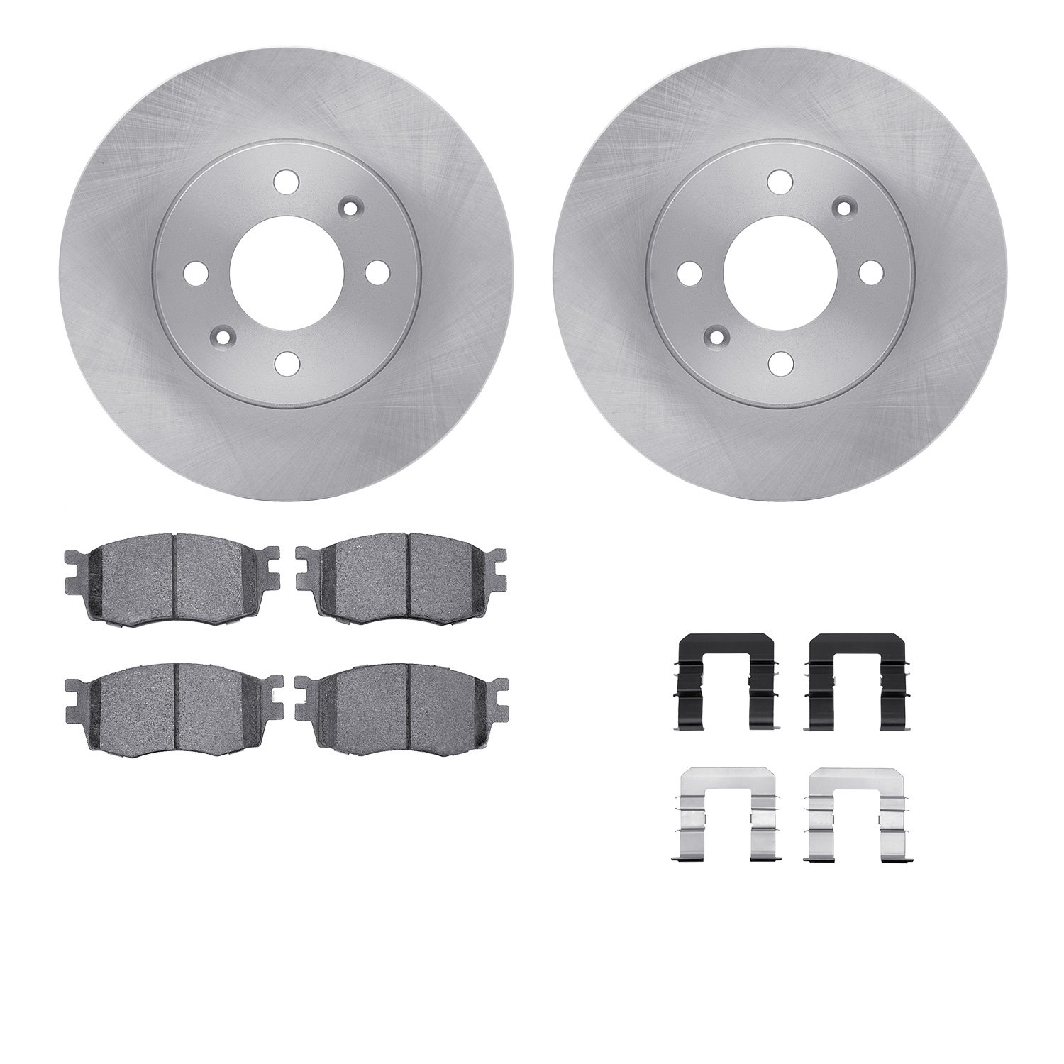 6512-03099 Brake Rotors w/5000 Advanced Brake Pads Kit with Hardware, 2006-2012 Multiple Makes/Models, Position: Front