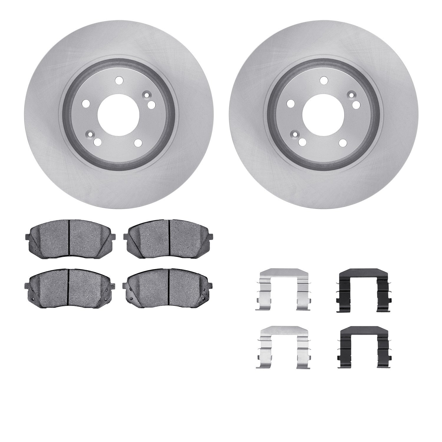 6512-03118 Brake Rotors w/5000 Advanced Brake Pads Kit with Hardware, 2014-2017 Kia/Hyundai/Genesis, Position: Front