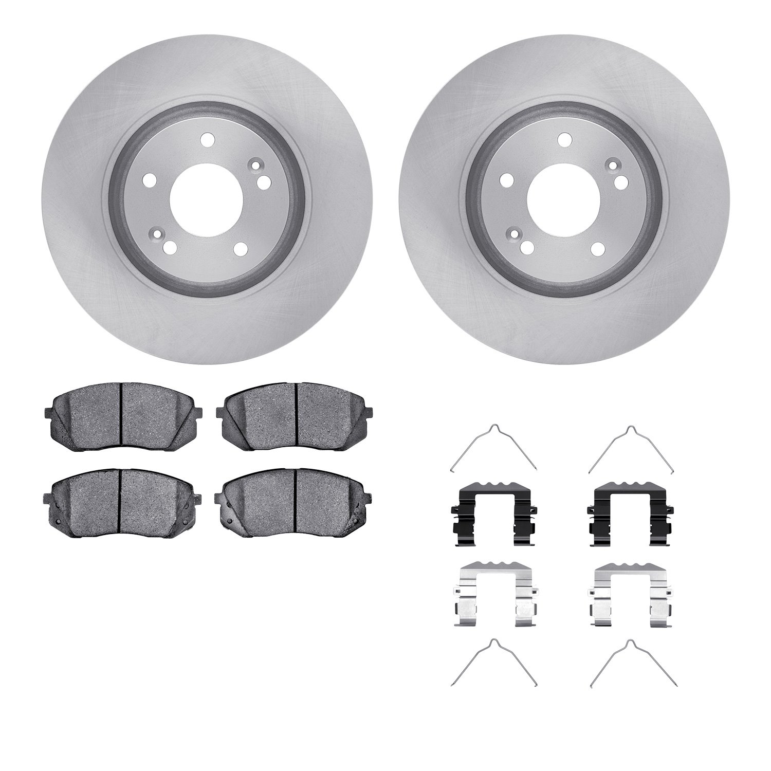 6512-03119 Brake Rotors w/5000 Advanced Brake Pads Kit with Hardware, 2015-2015 Kia/Hyundai/Genesis, Position: Front