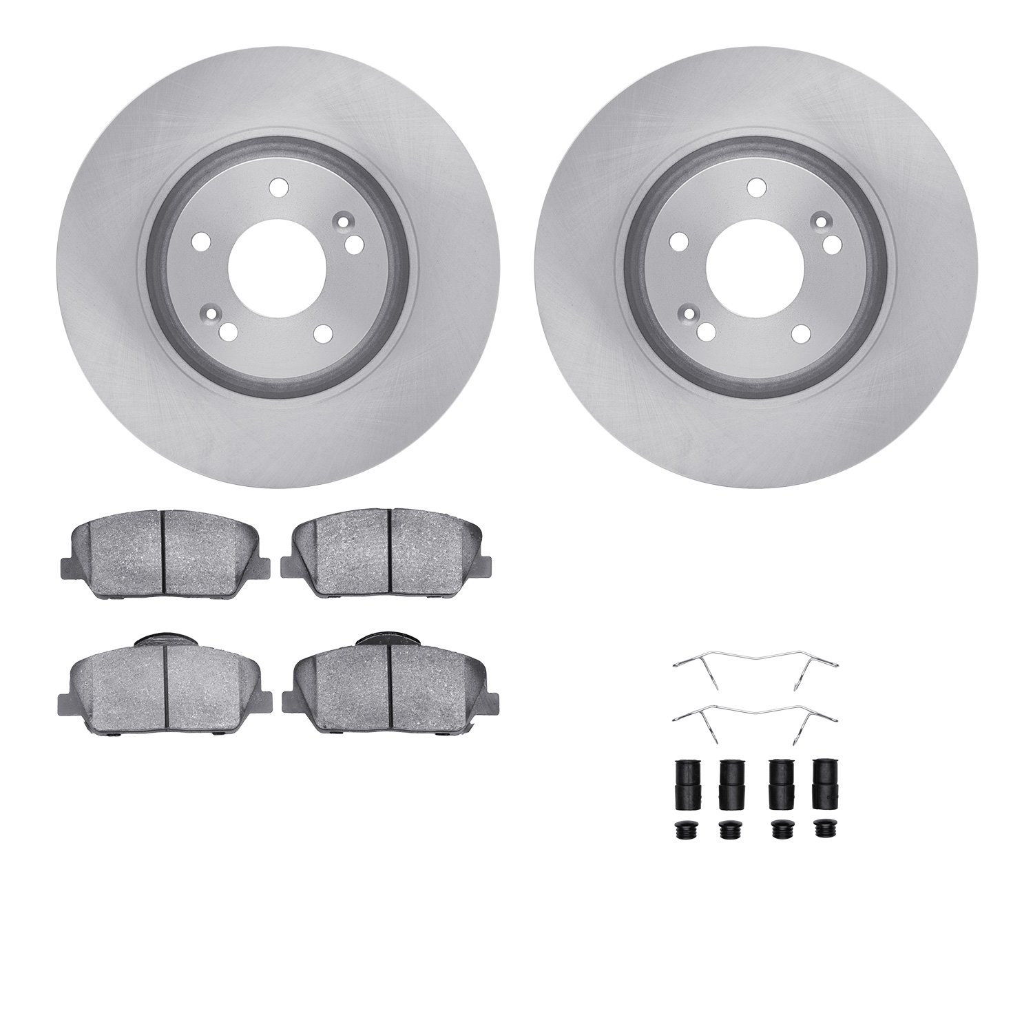 6512-03120 Brake Rotors w/5000 Advanced Brake Pads Kit with Hardware, 2011-2015 Kia/Hyundai/Genesis, Position: Front
