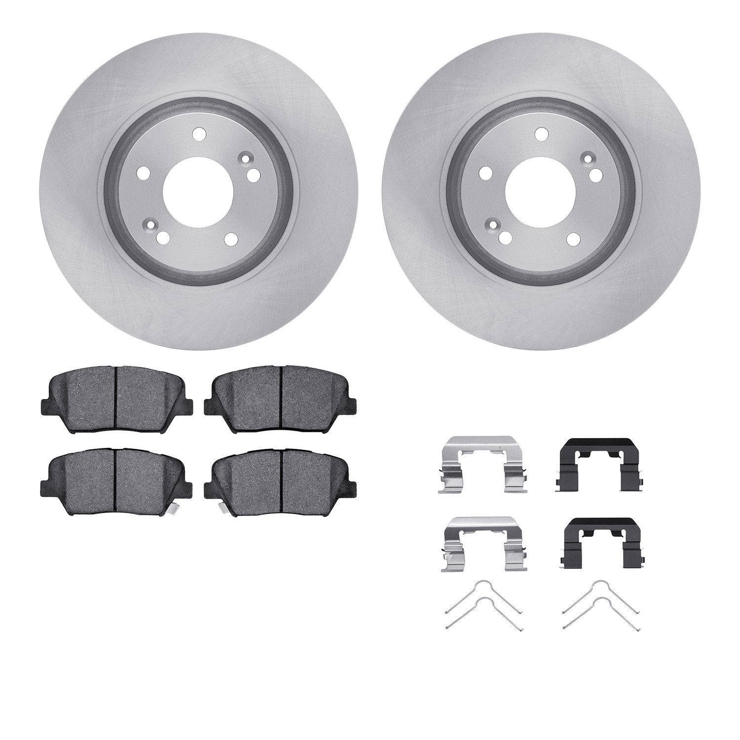 6512-03121 Brake Rotors w/5000 Advanced Brake Pads Kit with Hardware, Fits Select Kia/Hyundai/Genesis, Position: Front