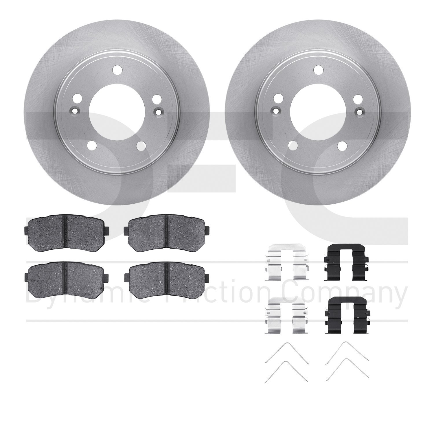 6512-03324 Brake Rotors w/5000 Advanced Brake Pads Kit with Hardware, Fits Select Kia/Hyundai/Genesis, Position: Rear