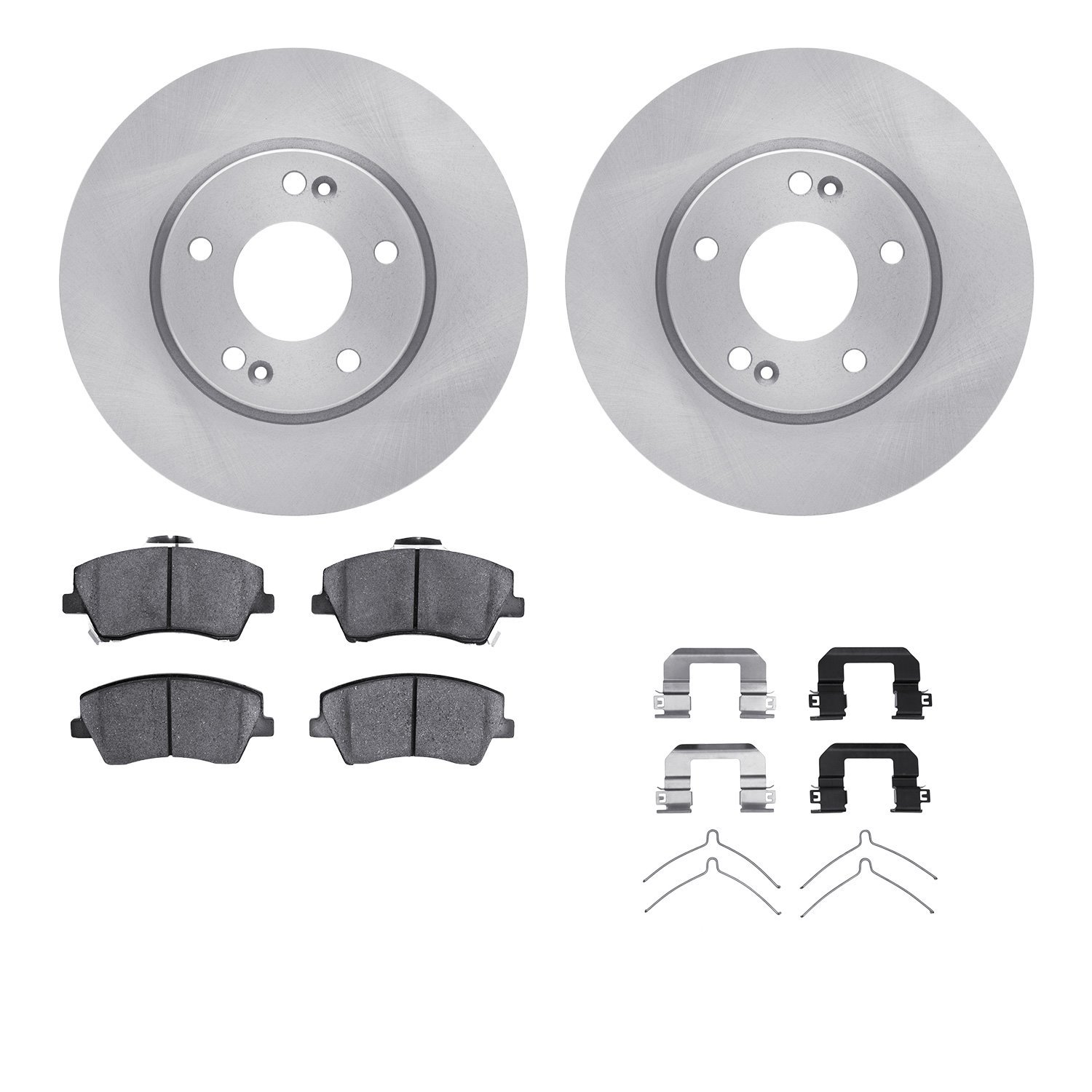 6512-03341 Brake Rotors w/5000 Advanced Brake Pads Kit with Hardware, 2017-2020 Kia/Hyundai/Genesis, Position: Front