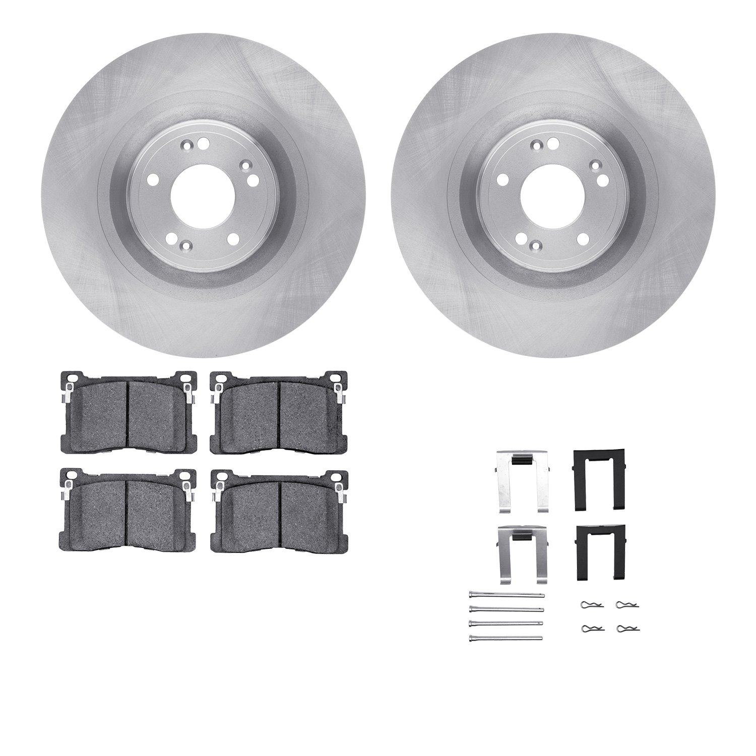 6512-03356 Brake Rotors w/5000 Advanced Brake Pads Kit with Hardware, 2012-2017 Kia/Hyundai/Genesis, Position: Front