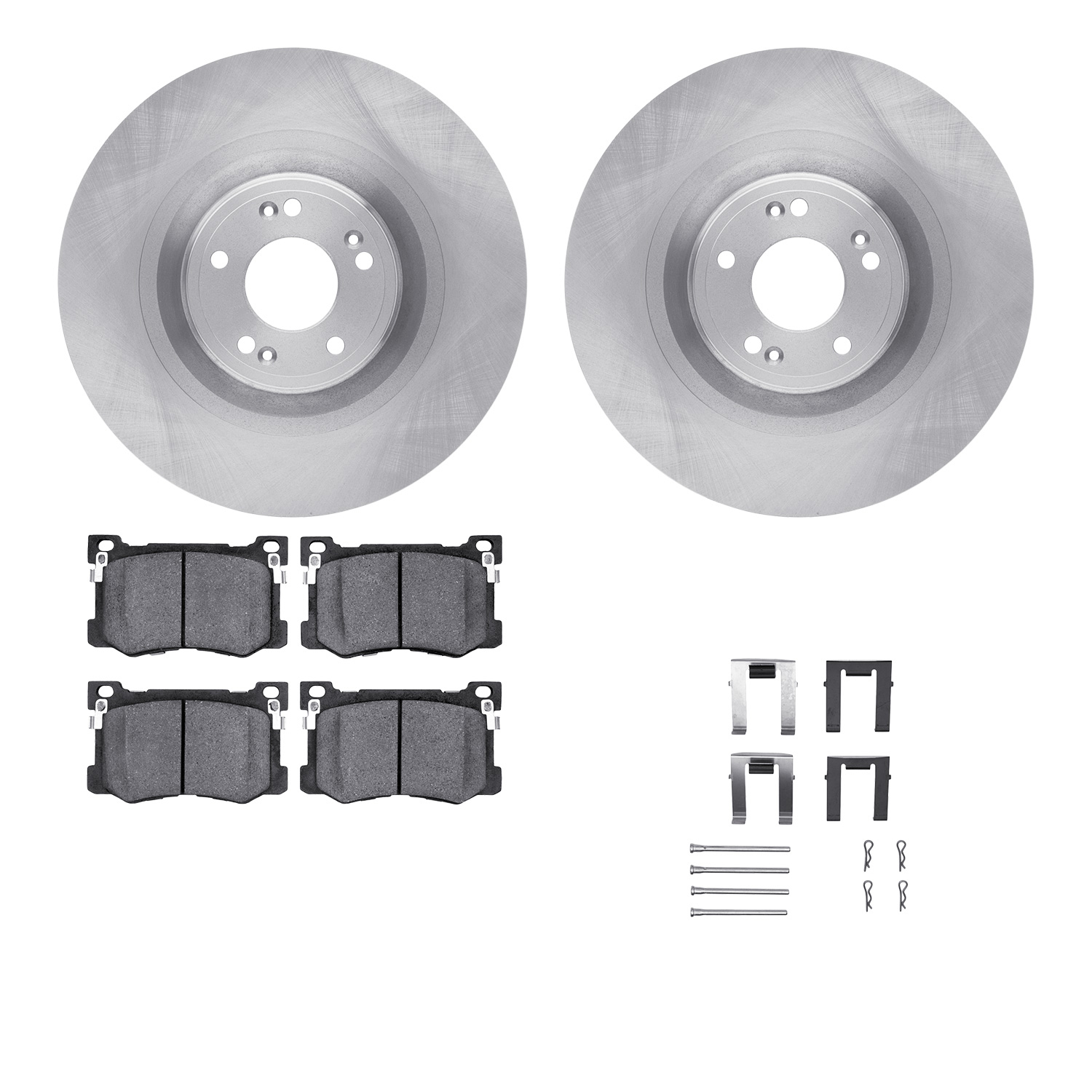 6512-03357 Brake Rotors w/5000 Advanced Brake Pads Kit with Hardware, 2015-2017 Kia/Hyundai/Genesis, Position: Front