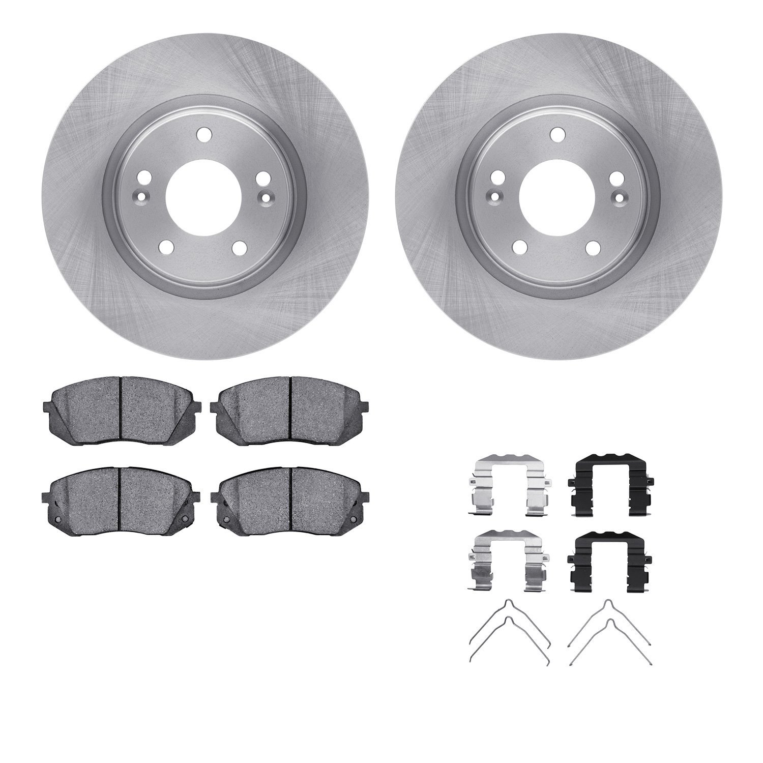 6512-03429 Brake Rotors w/5000 Advanced Brake Pads Kit with Hardware, Fits Select Kia/Hyundai/Genesis, Position: Front