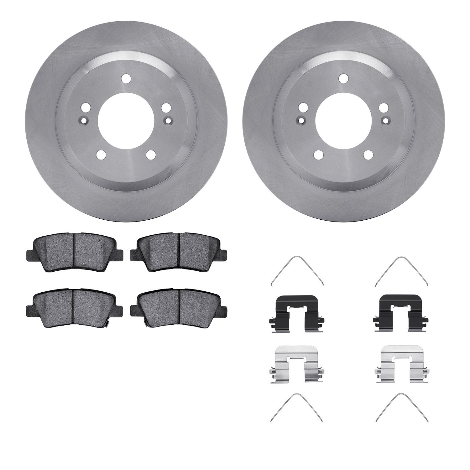 6512-03452 Brake Rotors w/5000 Advanced Brake Pads Kit with Hardware, Fits Select Kia/Hyundai/Genesis, Position: Rear