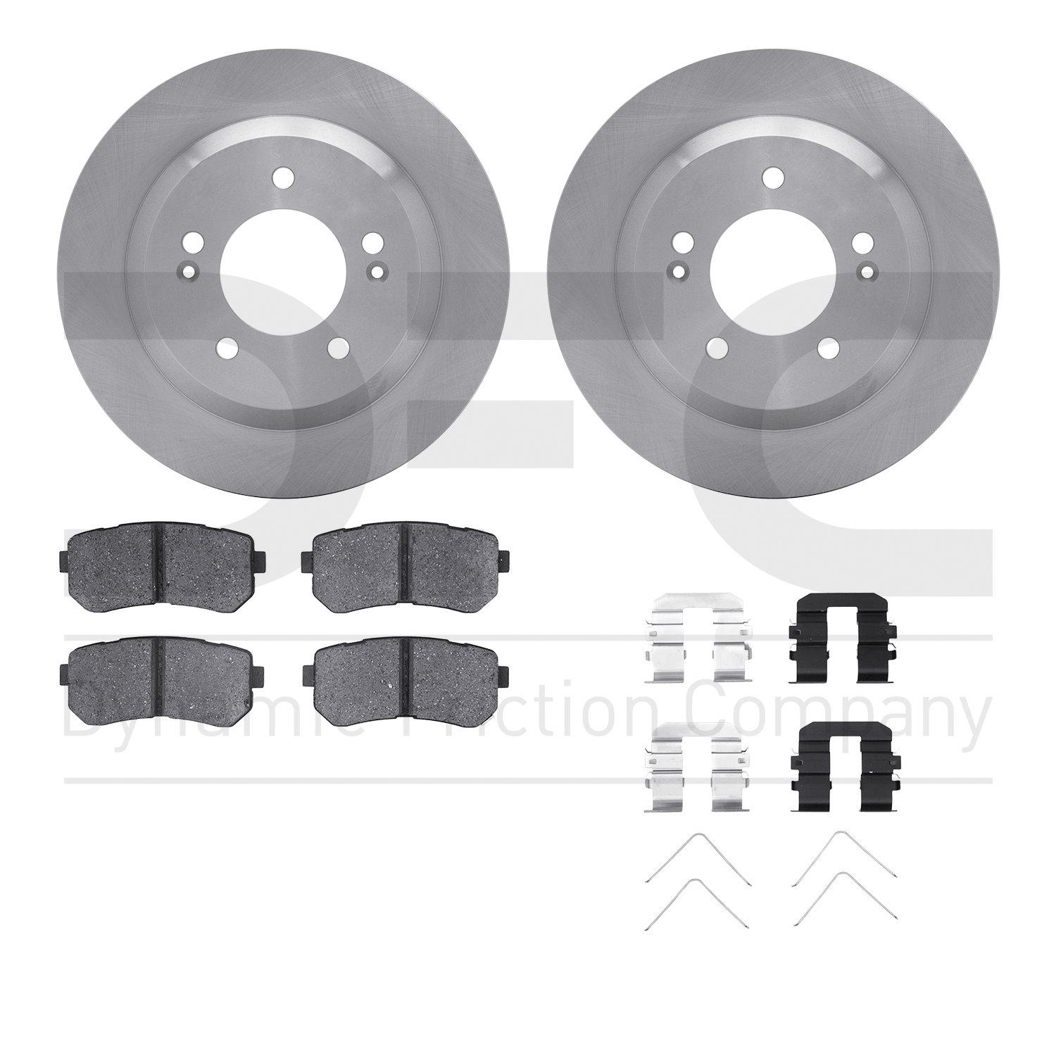 6512-03453 Brake Rotors w/5000 Advanced Brake Pads Kit with Hardware, Fits Select Kia/Hyundai/Genesis, Position: Rear