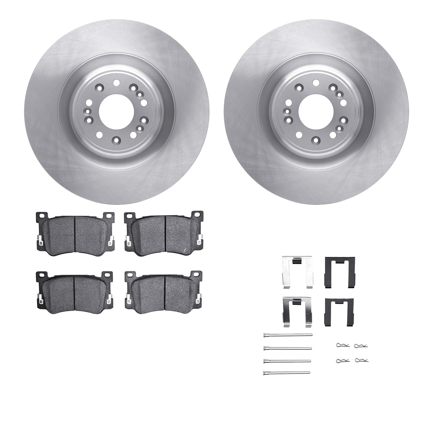 6512-10005 Brake Rotors w/5000 Advanced Brake Pads Kit with Hardware, Fits Select Kia/Hyundai/Genesis, Position: Front