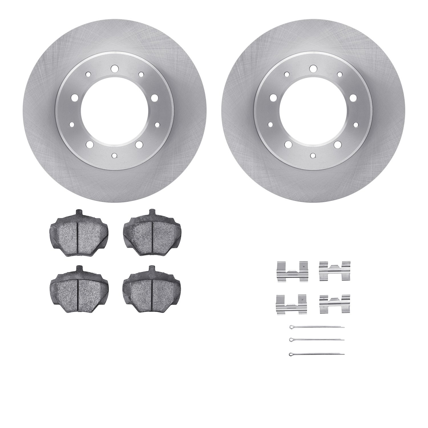 6512-11049 Brake Rotors w/5000 Advanced Brake Pads Kit with Hardware, 1974-2016 Land Rover, Position: Rear