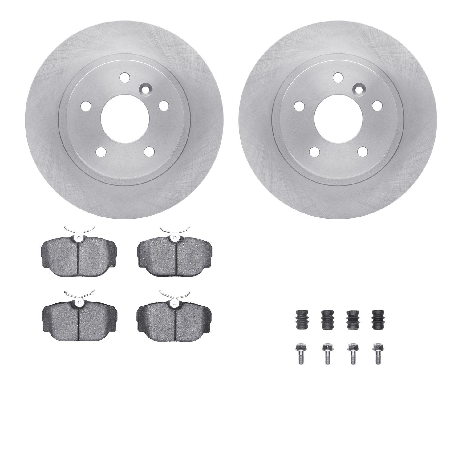 6512-11057 Brake Rotors w/5000 Advanced Brake Pads Kit with Hardware, 1999-2004 Land Rover, Position: Rear