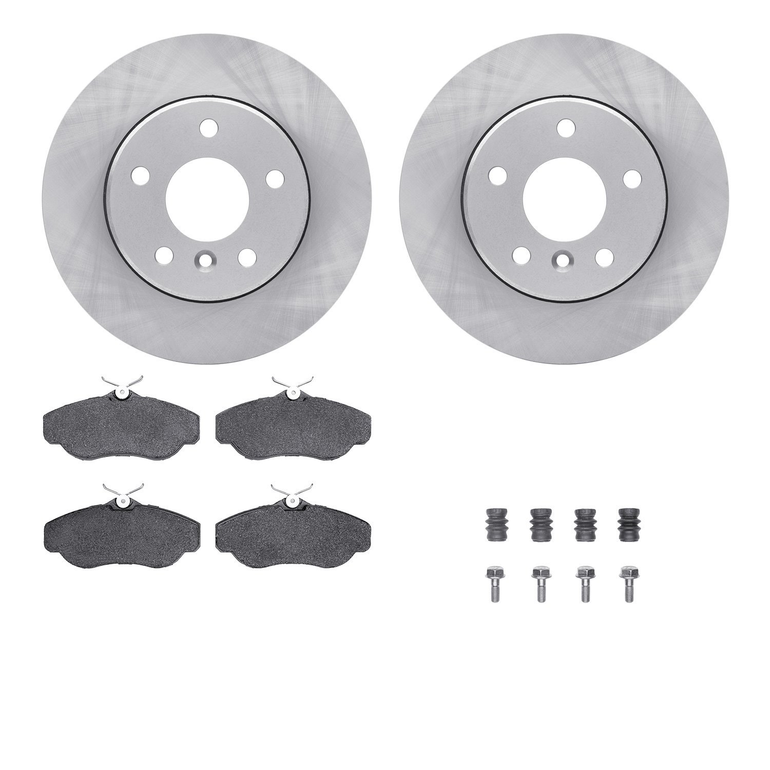 6512-11063 Brake Rotors w/5000 Advanced Brake Pads Kit with Hardware, 1999-2004 Land Rover, Position: Front