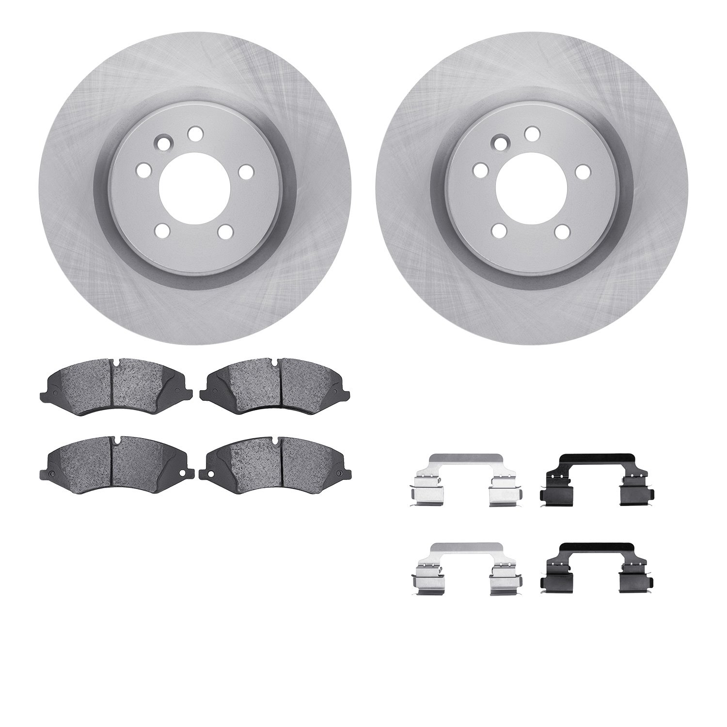 6512-11092 Brake Rotors w/5000 Advanced Brake Pads Kit with Hardware, 2010-2017 Land Rover, Position: Front