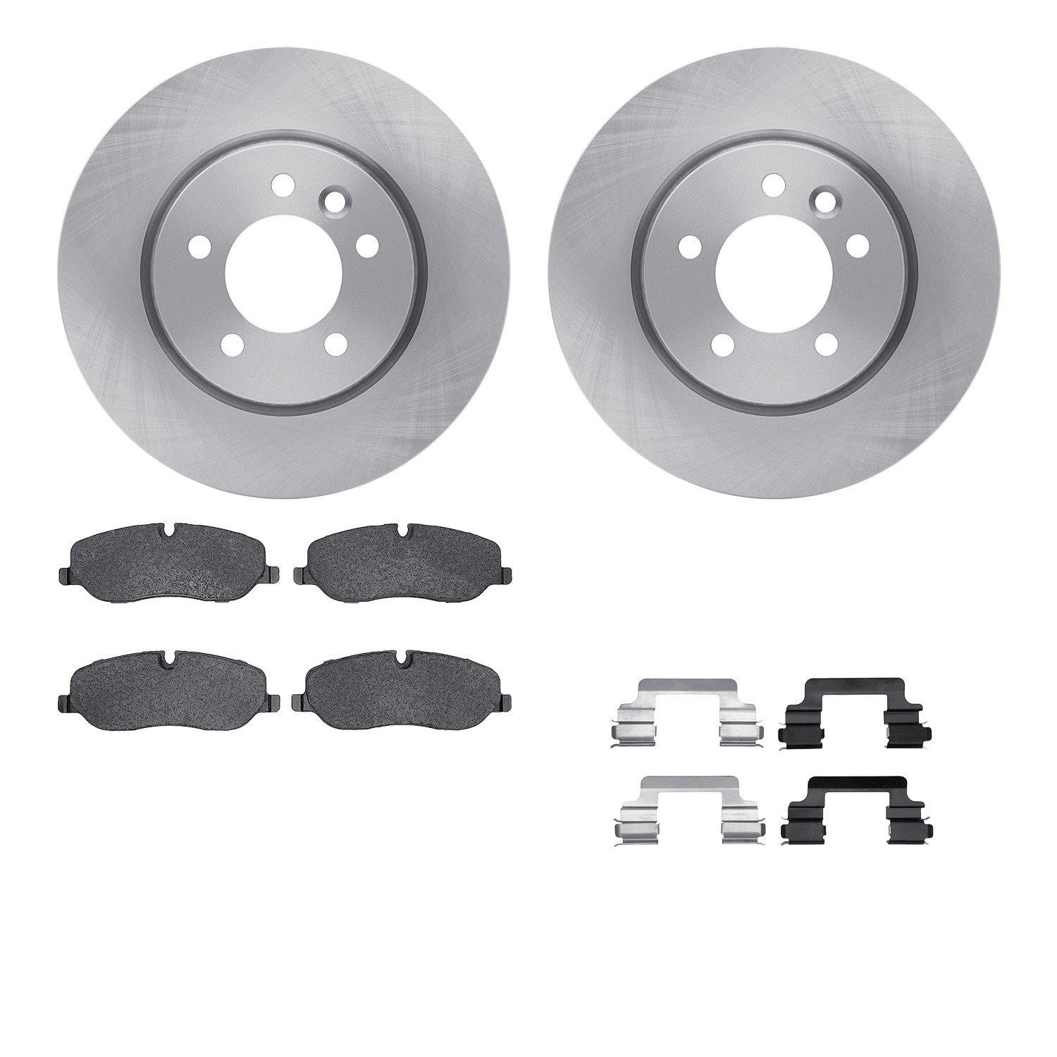 6512-11096 Brake Rotors w/5000 Advanced Brake Pads Kit with Hardware, 2005-2007 Land Rover, Position: Front