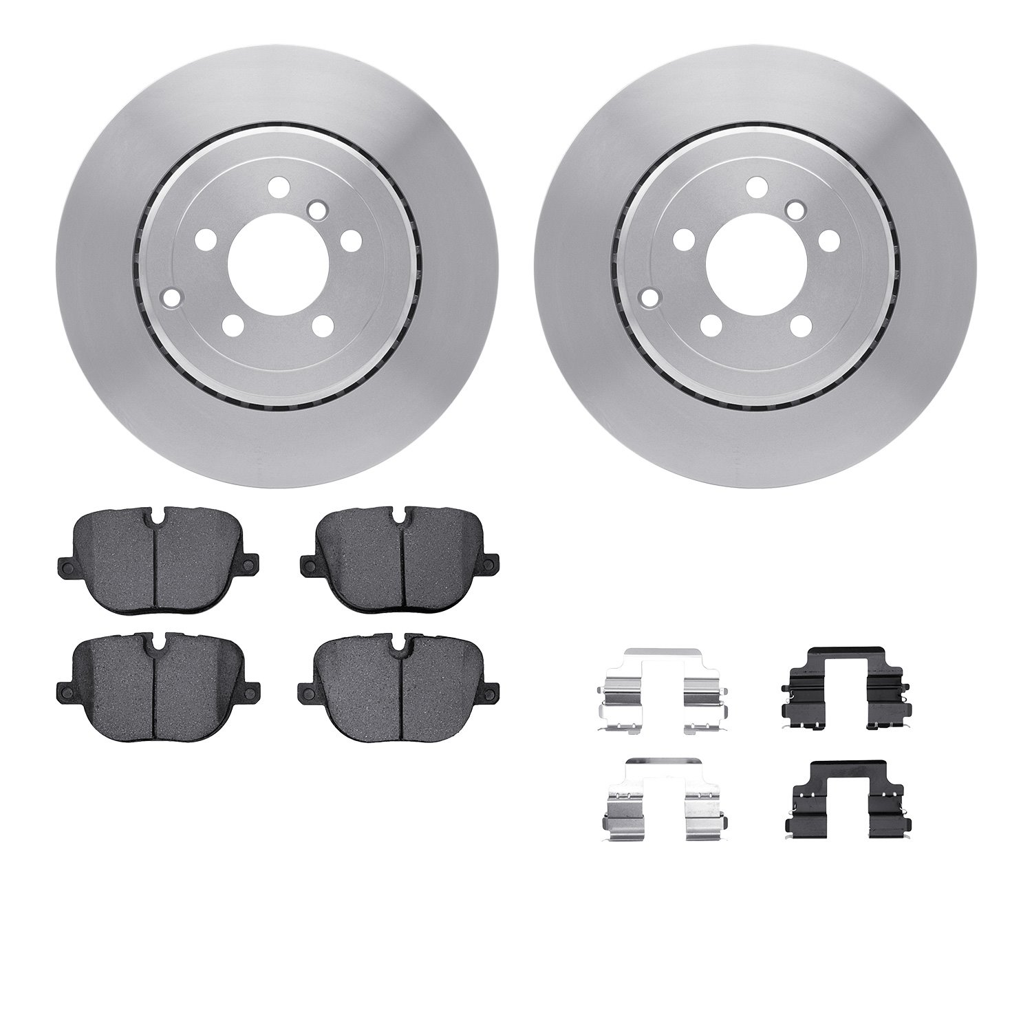 6512-11116 Brake Rotors w/5000 Advanced Brake Pads Kit with Hardware, 2010-2012 Land Rover, Position: Rear