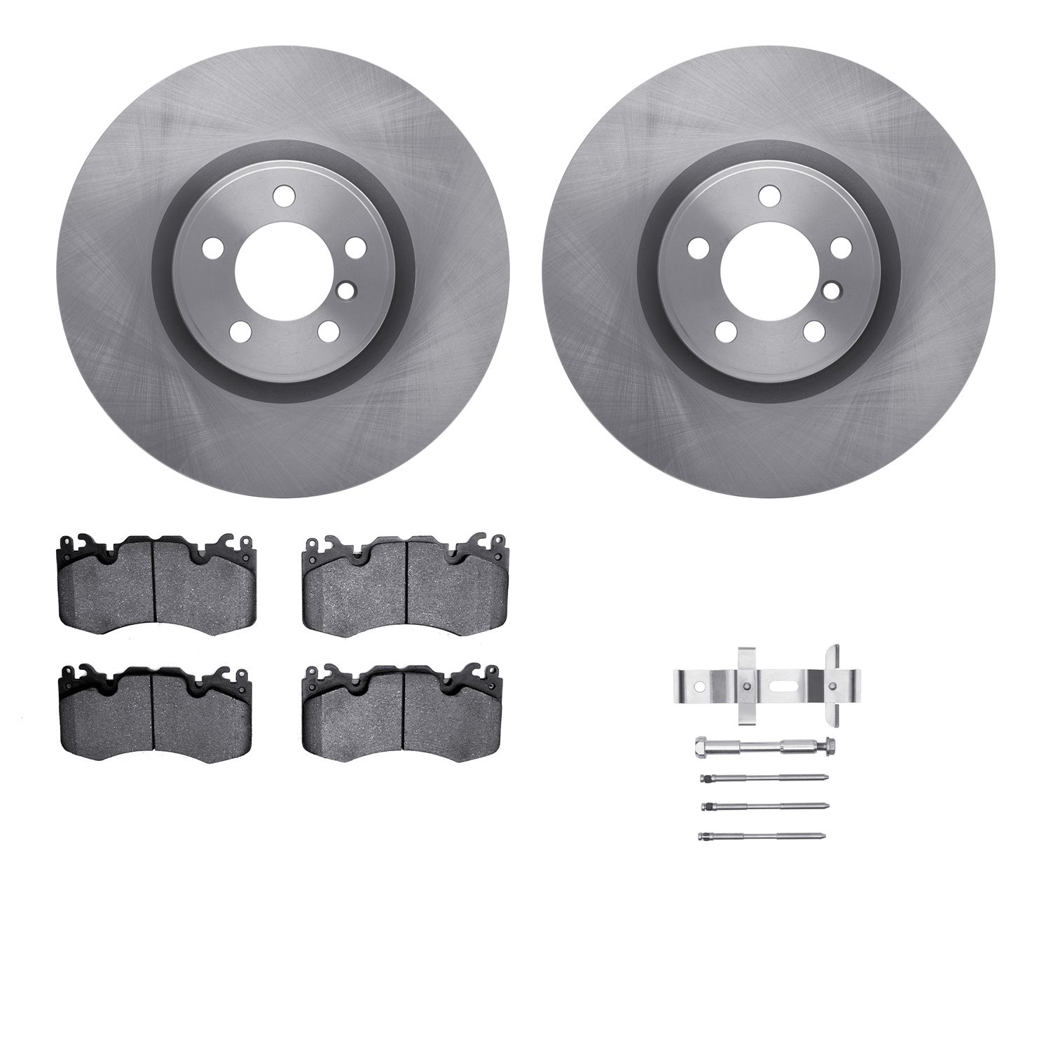 6512-11122 Brake Rotors w/5000 Advanced Brake Pads Kit with Hardware, 2010-2012 Land Rover, Position: Front