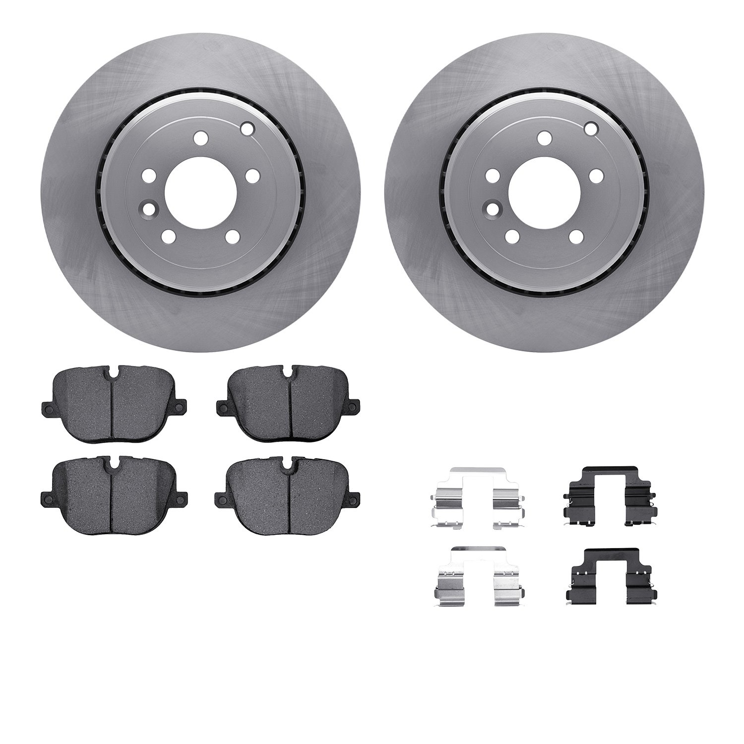 6512-11125 Brake Rotors w/5000 Advanced Brake Pads Kit with Hardware, 2010-2013 Land Rover, Position: Rear