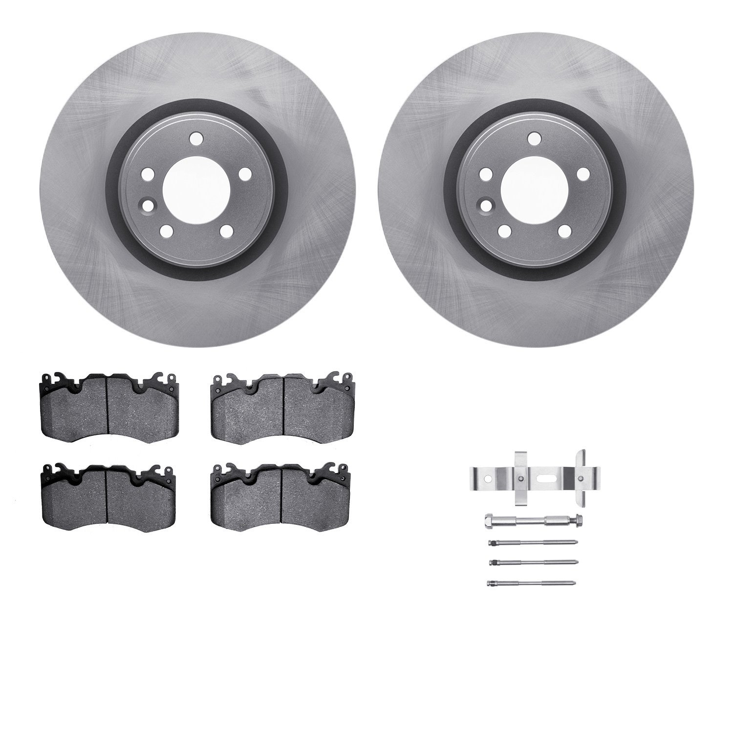 6512-11131 Brake Rotors w/5000 Advanced Brake Pads Kit with Hardware, 2010-2017 Land Rover, Position: Front
