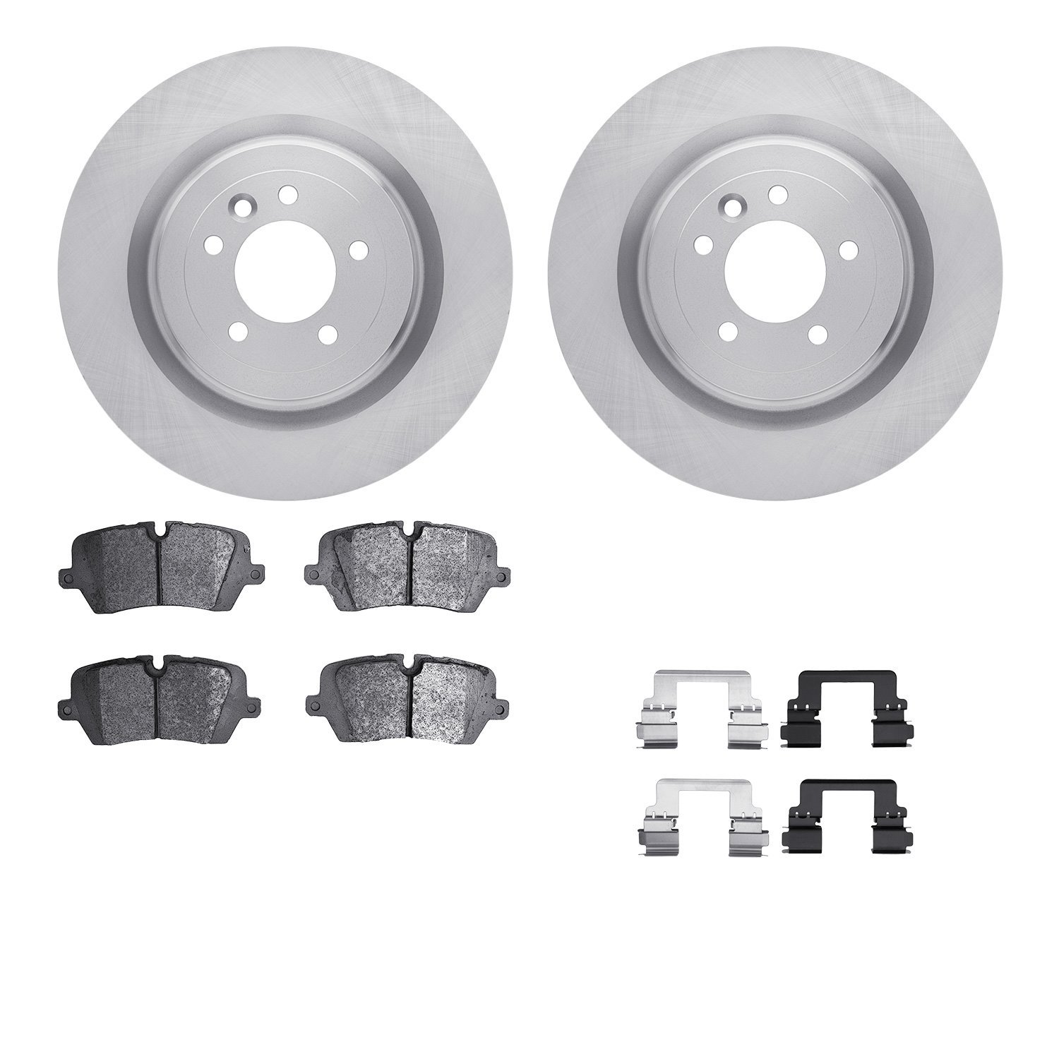 6512-11142 Brake Rotors w/5000 Advanced Brake Pads Kit with Hardware, 2013-2021 Land Rover, Position: Rear
