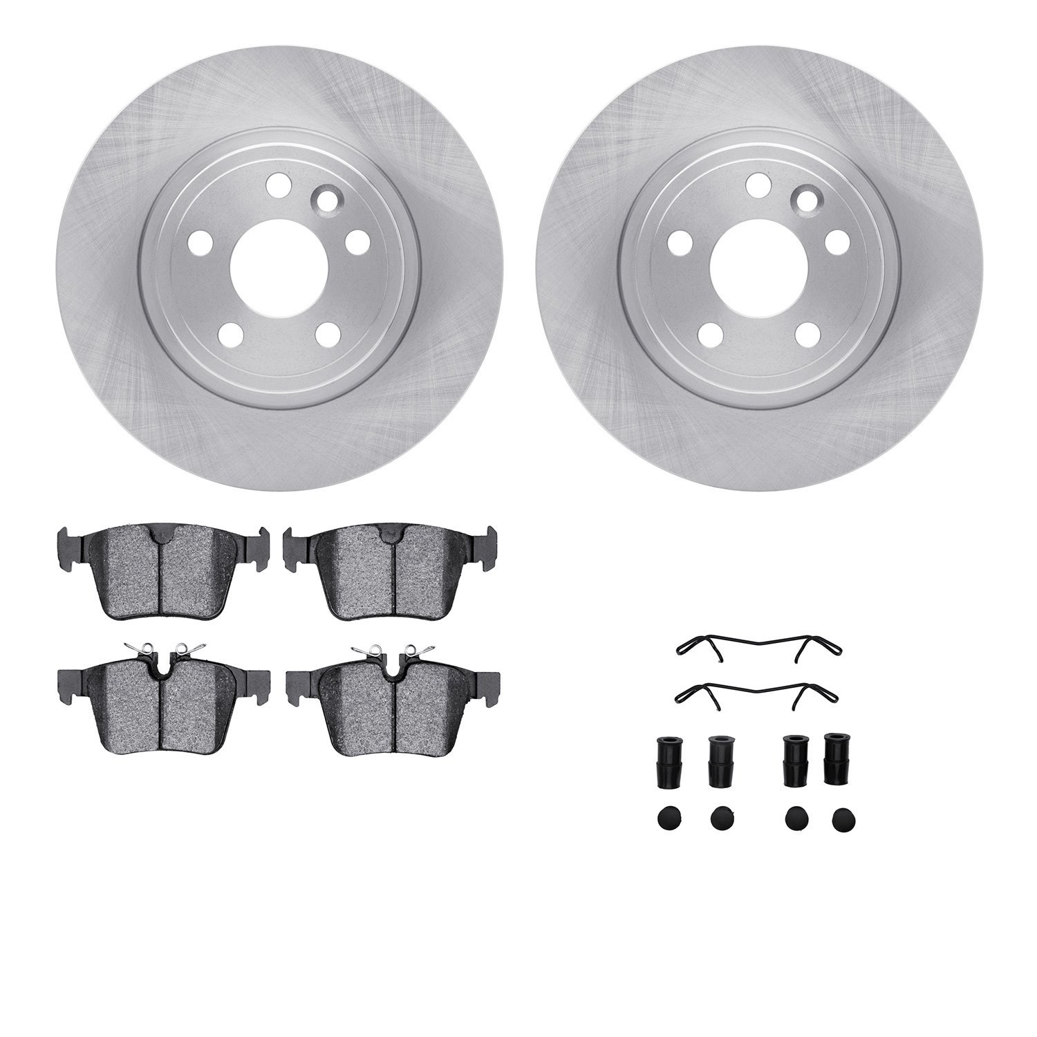 6512-11163 Brake Rotors w/5000 Advanced Brake Pads Kit with Hardware, 2015-2020 Multiple Makes/Models, Position: Rear