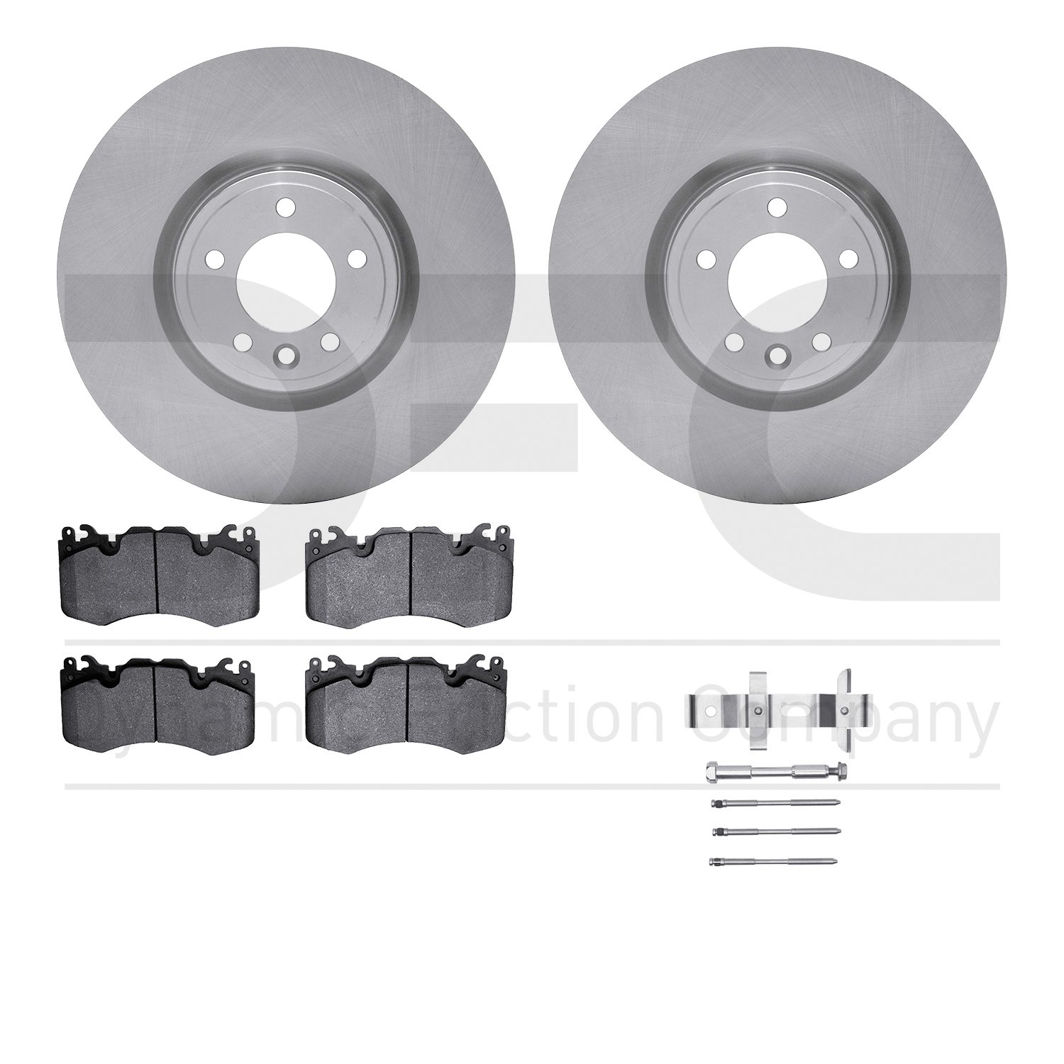 6512-11176 Brake Rotors w/5000 Advanced Brake Pads Kit with Hardware, 2018-2021 Land Rover, Position: Front