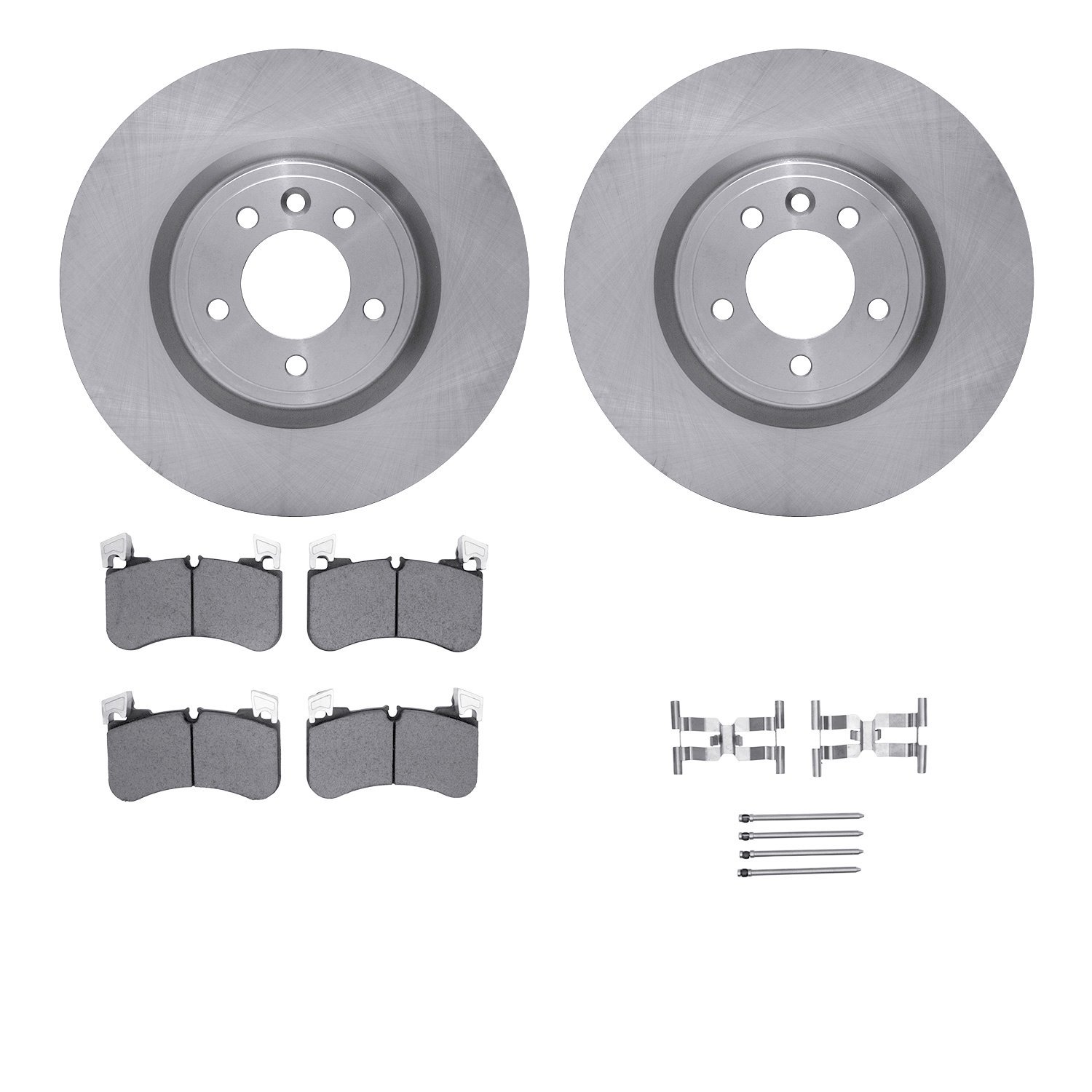 6512-11185 Brake Rotors w/5000 Advanced Brake Pads Kit with Hardware, 2018-2021 Land Rover, Position: Front