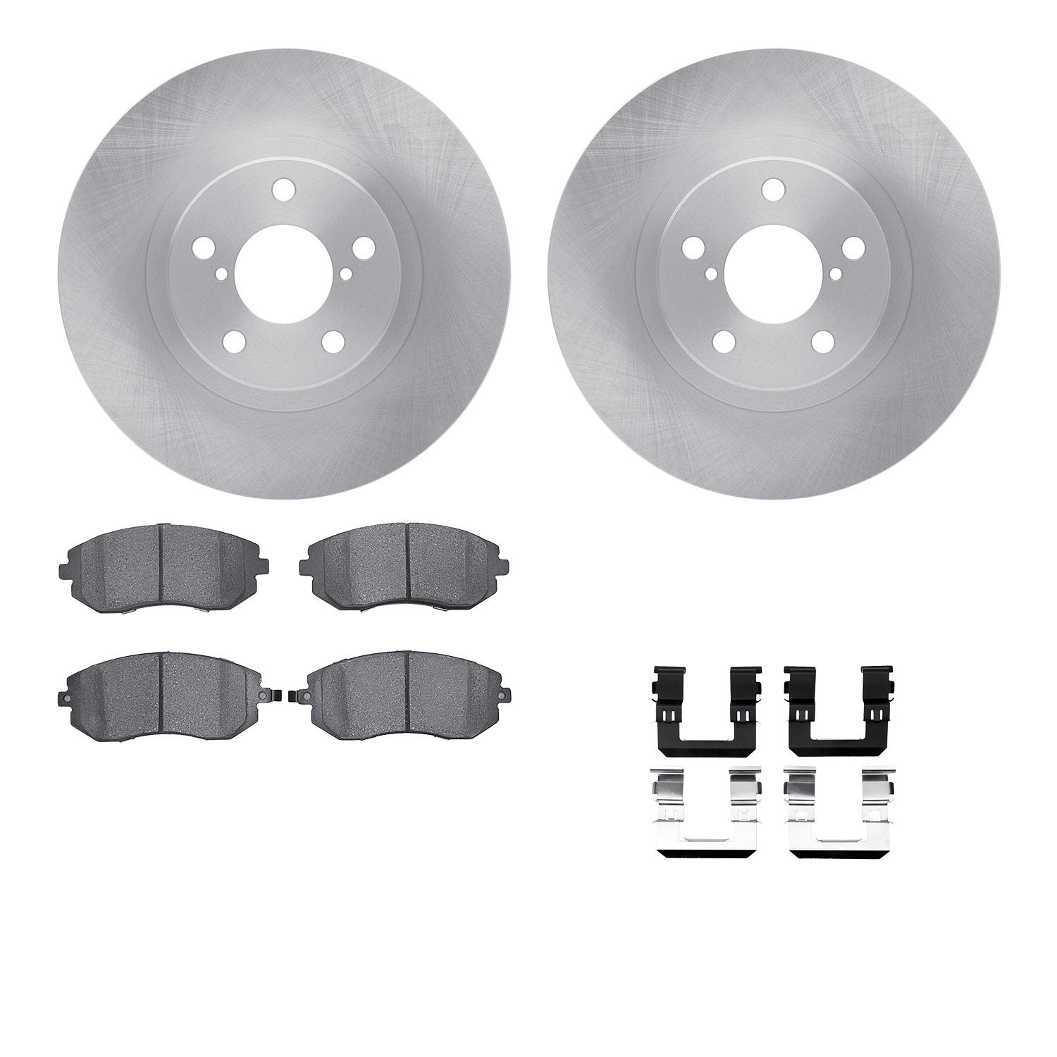 6512-13086 Brake Rotors w/5000 Advanced Brake Pads Kit with Hardware, 2002-2010 GM, Position: Front