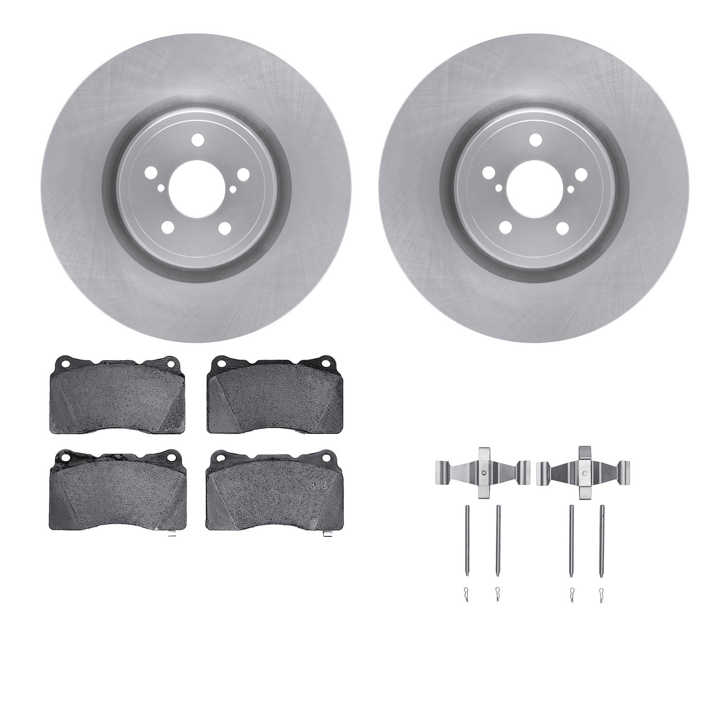 6512-13105 Brake Rotors w/5000 Advanced Brake Pads Kit with Hardware, 2003-2020 Multiple Makes/Models, Position: Front