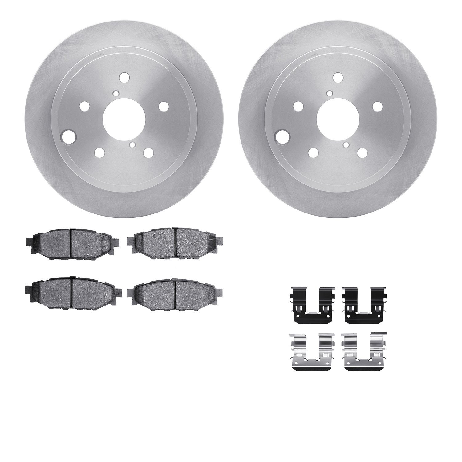 6512-13162 Brake Rotors w/5000 Advanced Brake Pads Kit with Hardware, 2015-2021 Subaru, Position: Rear