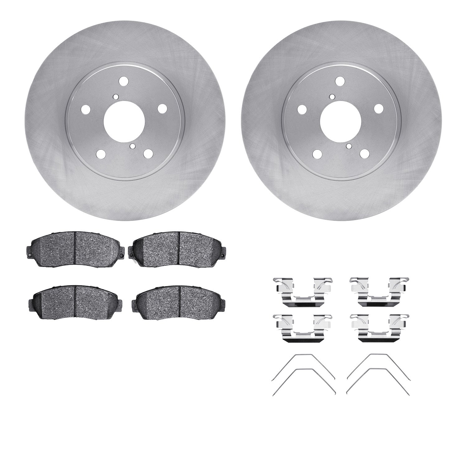 6512-13176 Brake Rotors w/5000 Advanced Brake Pads Kit with Hardware, 2016-2019 Subaru, Position: Front