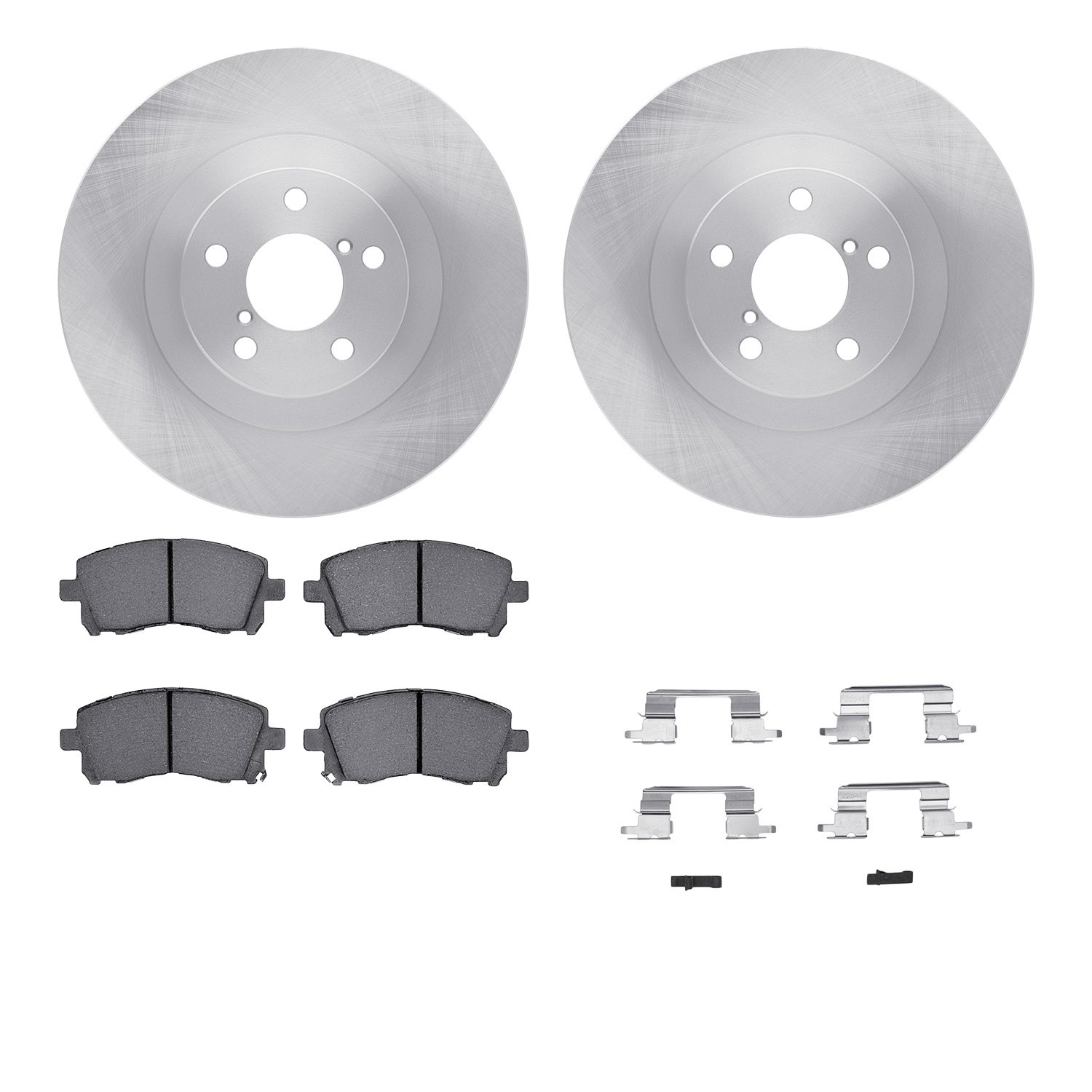 6512-13186 Brake Rotors w/5000 Advanced Brake Pads Kit with Hardware, 2001-2003 Subaru, Position: Front