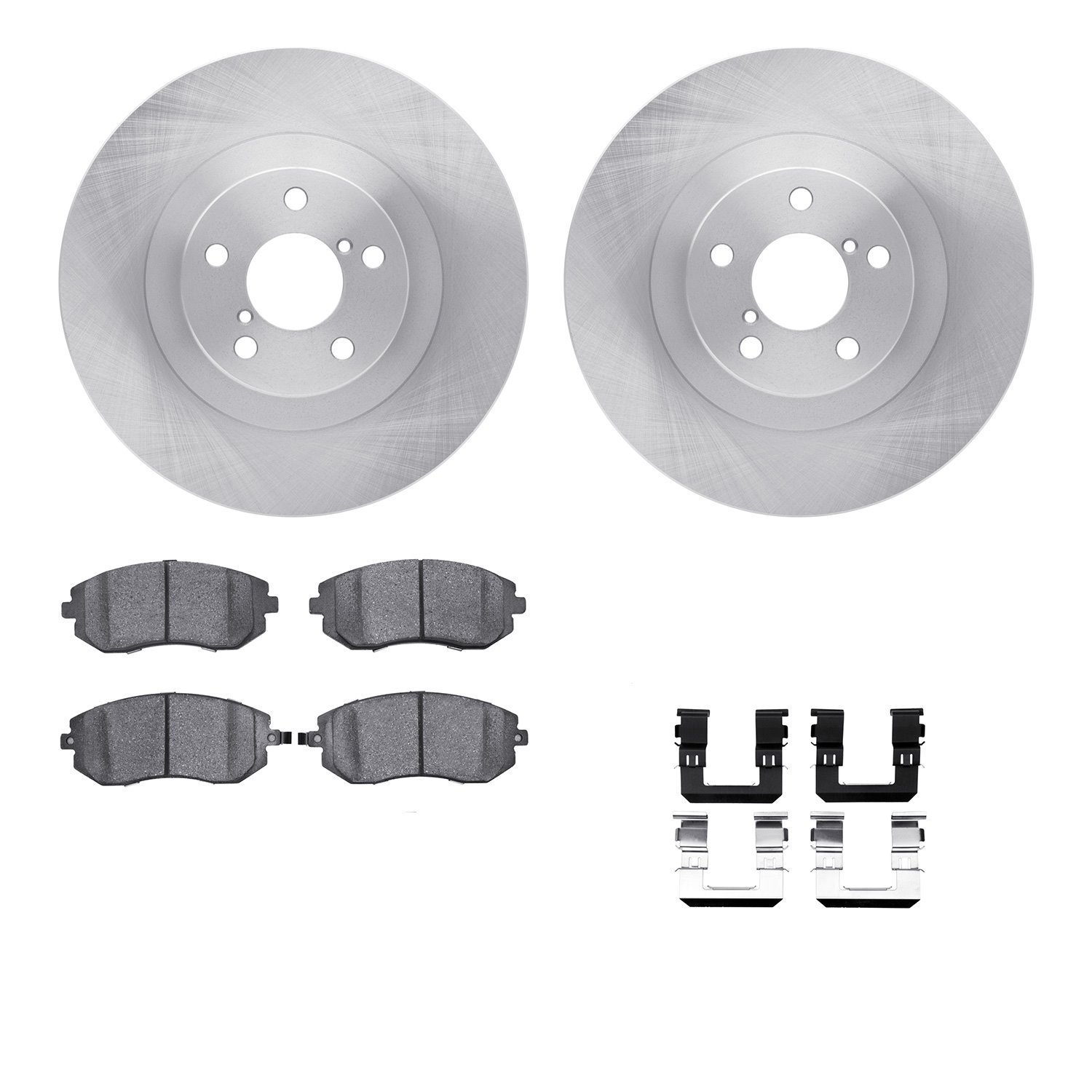 6512-13187 Brake Rotors w/5000 Advanced Brake Pads Kit with Hardware, 2002-2008 GM, Position: Front