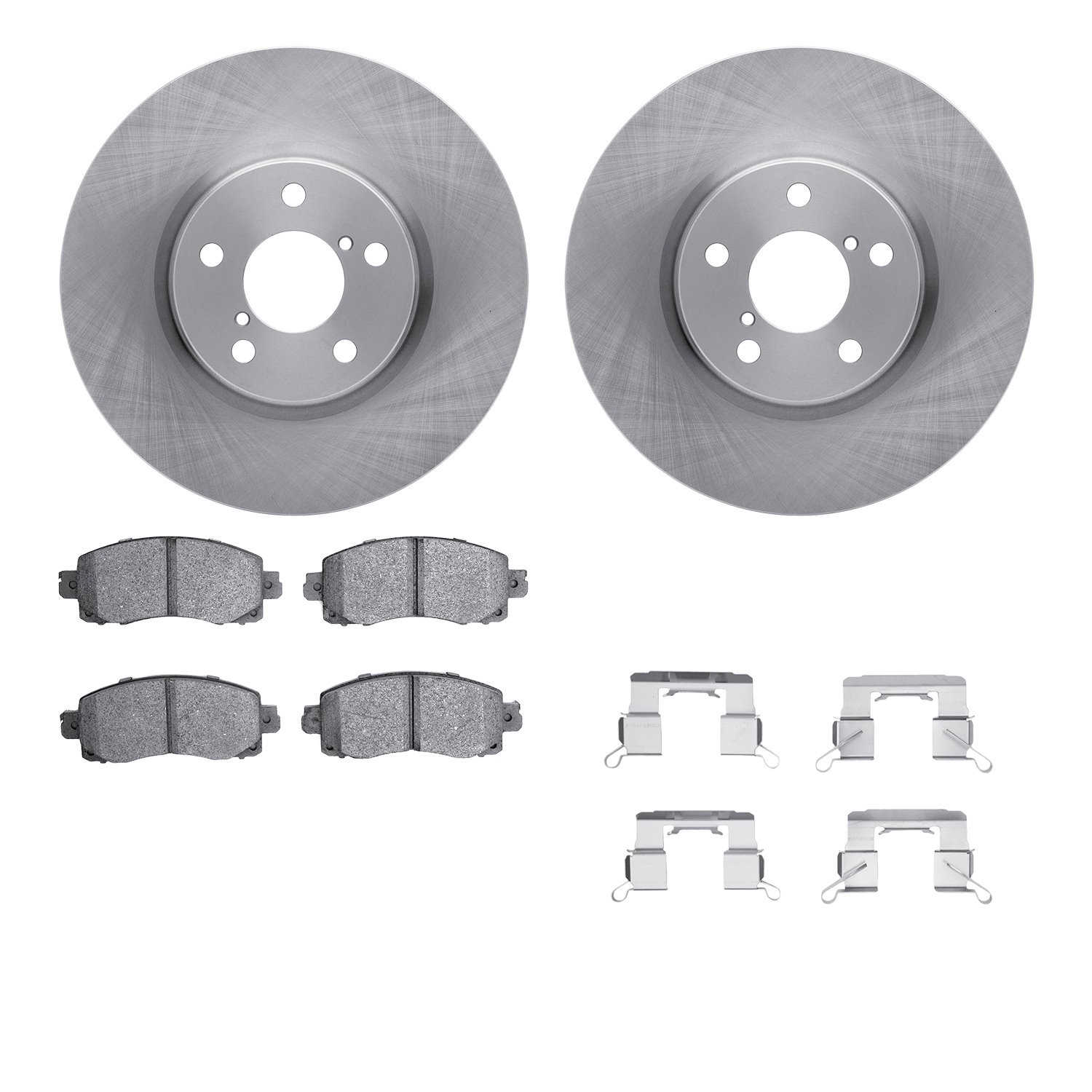 6512-13215 Brake Rotors w/5000 Advanced Brake Pads Kit with Hardware, Fits Select Subaru, Position: Front