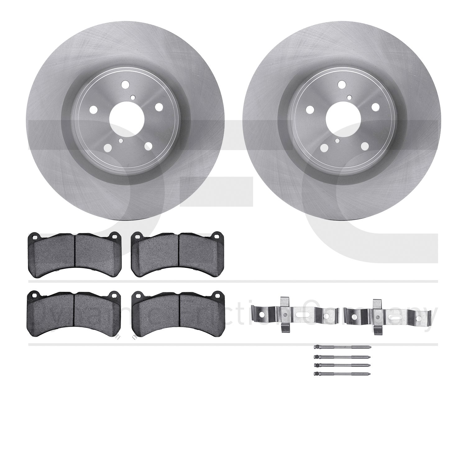 6512-13220 Brake Rotors w/5000 Advanced Brake Pads Kit with Hardware, 2018-2021 Subaru, Position: Front